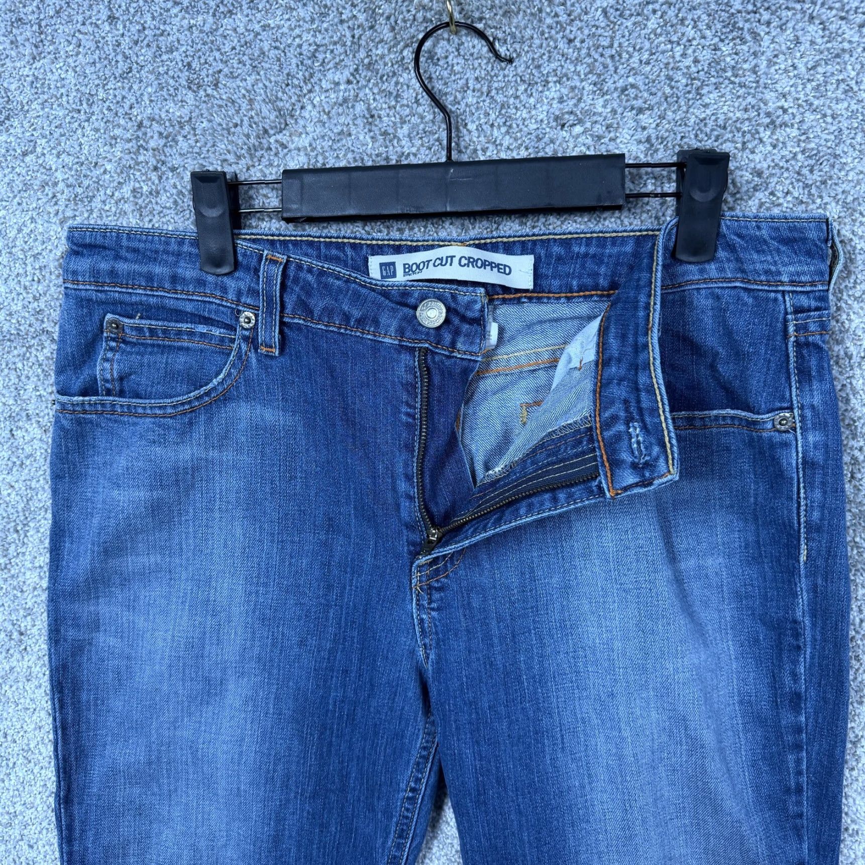 Gap Gap Jeans Womens 10 Boot Cut Cropped Stretch Blue Mid Rise Denim 33x23 Size 32" / US 10 / IT 46 - 6 Thumbnail