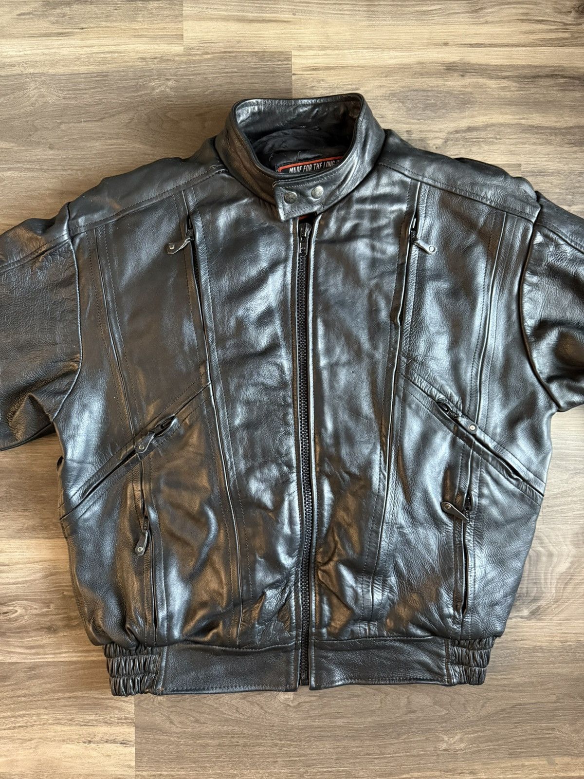 Genuine Leather Interstate Leather Jacket Harley Davidson Eagle Patch Sz M Size US M / EU 48-50 / 2 - 2 Thumbnail