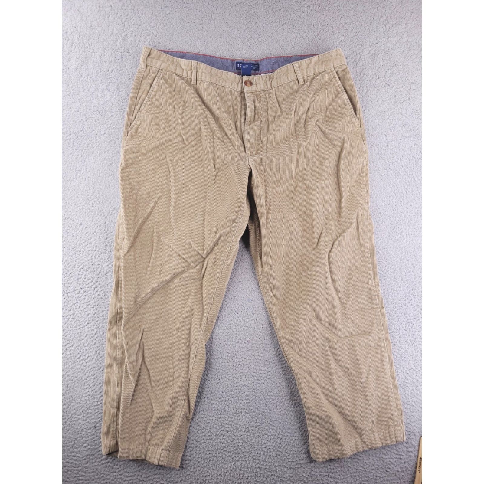 Izod IZOD Pants Mens 40x27 Brown Corduroy Cotton Relaxed Fit Chino Size US 40 / EU 56 - 2 Thumbnail