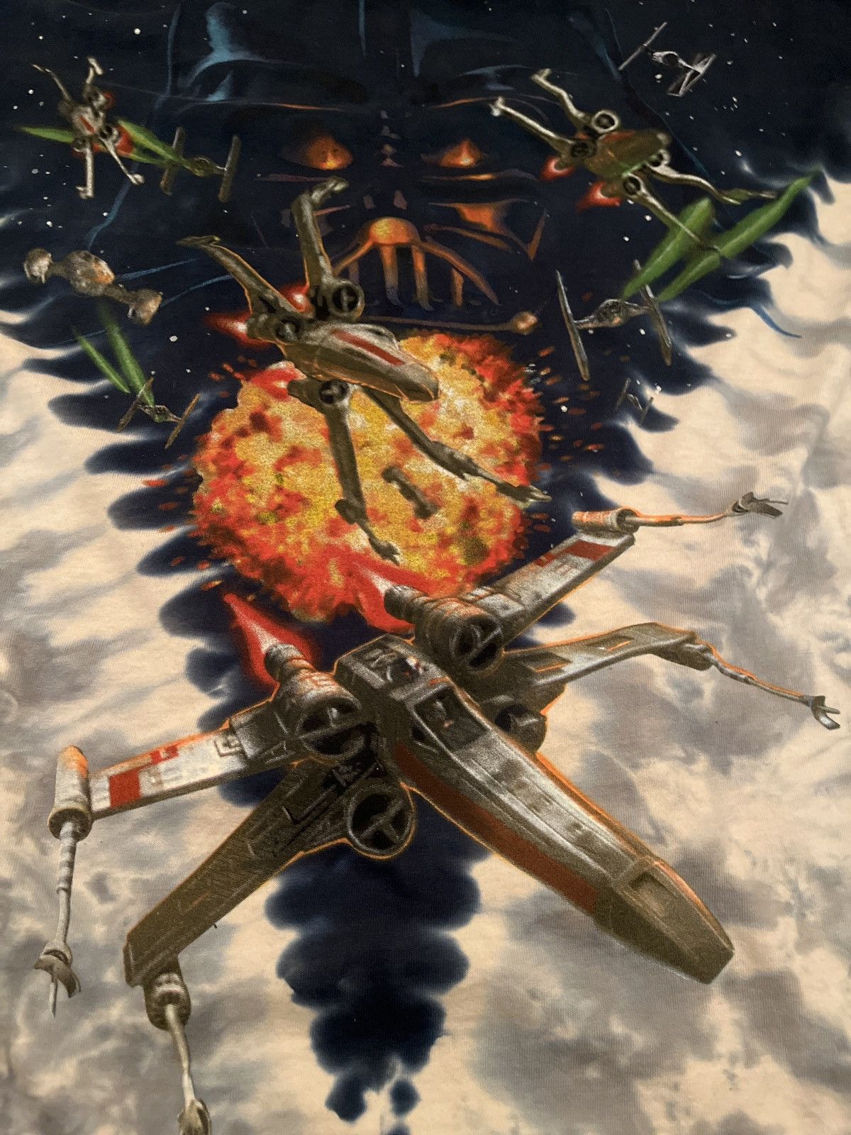 image of Vintage 1997 Star Wars Tye Dye Aop Tie Fighter X Wing, Men's (Size XL)