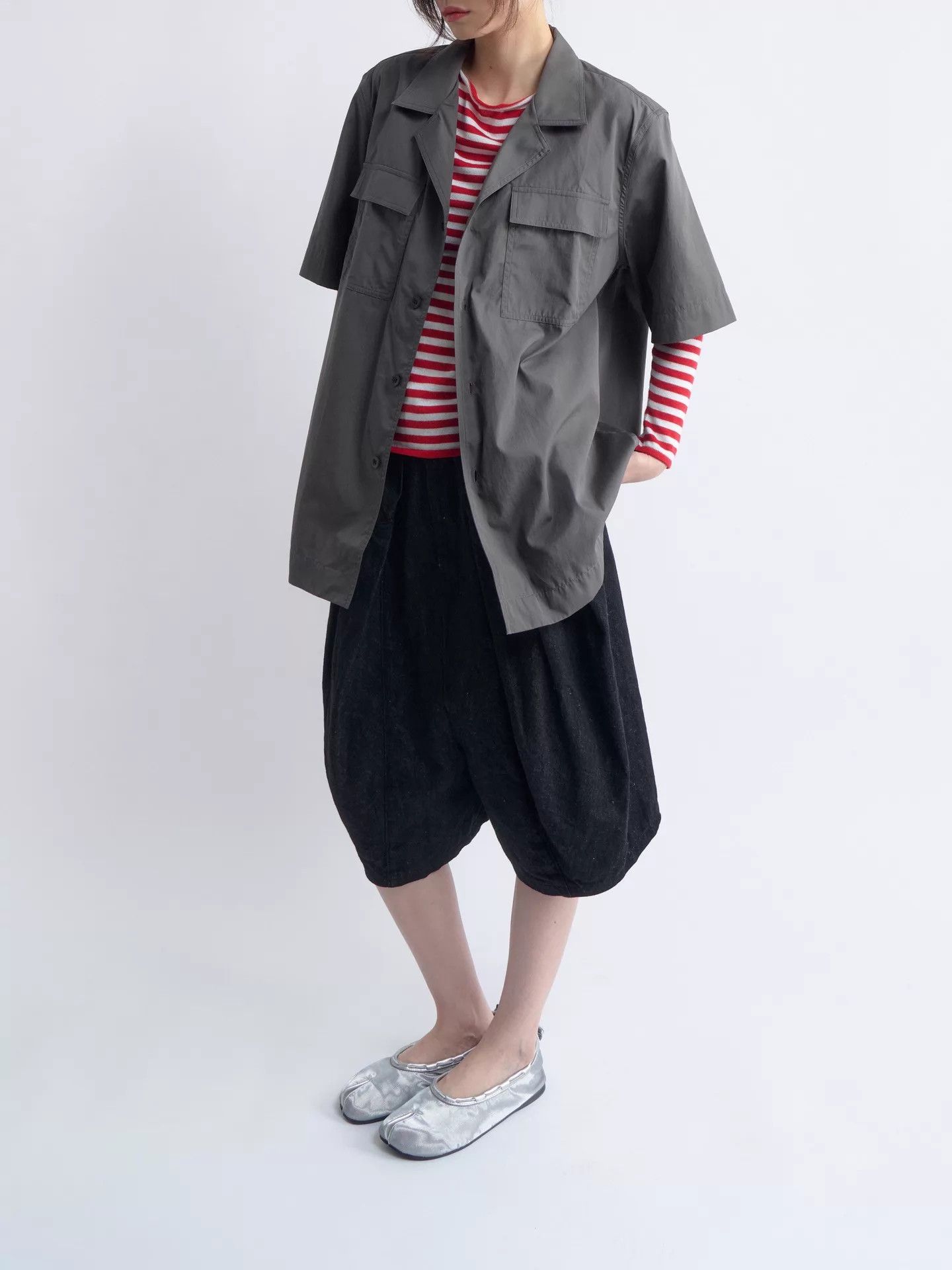Dries Van Noten DRIES VAN NOTEN Gray Work Shirt 100% Cotton Size 50 Size US M / EU 48-50 / 2 - 3 Thumbnail