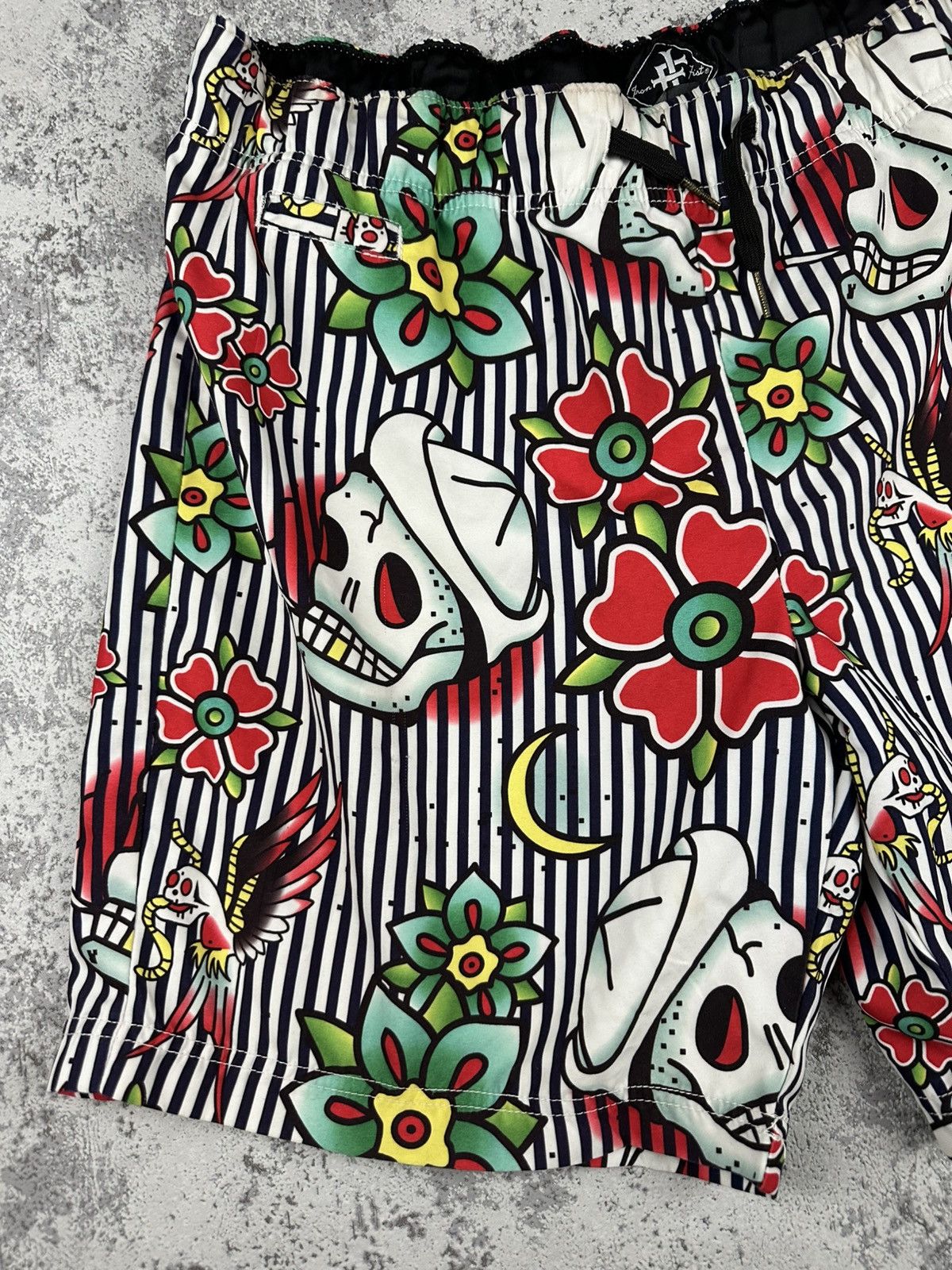 Iron Fist Iron Fist Tattoo Swim Shorts – Skull Flower Print Size US 34 / EU 50 - 3 Thumbnail