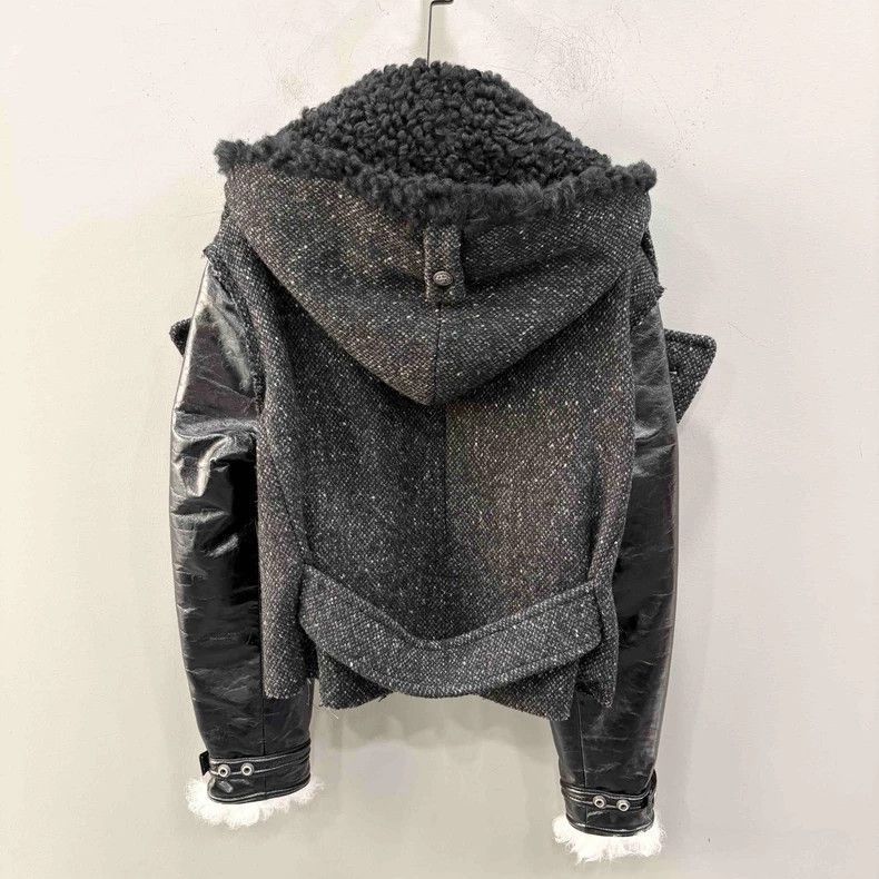 Yves Saint Laurent YSL Wool Shearling Leather Short Hooded Coat- Size US L / EU 52-54 / 3 - 2 Thumbnail