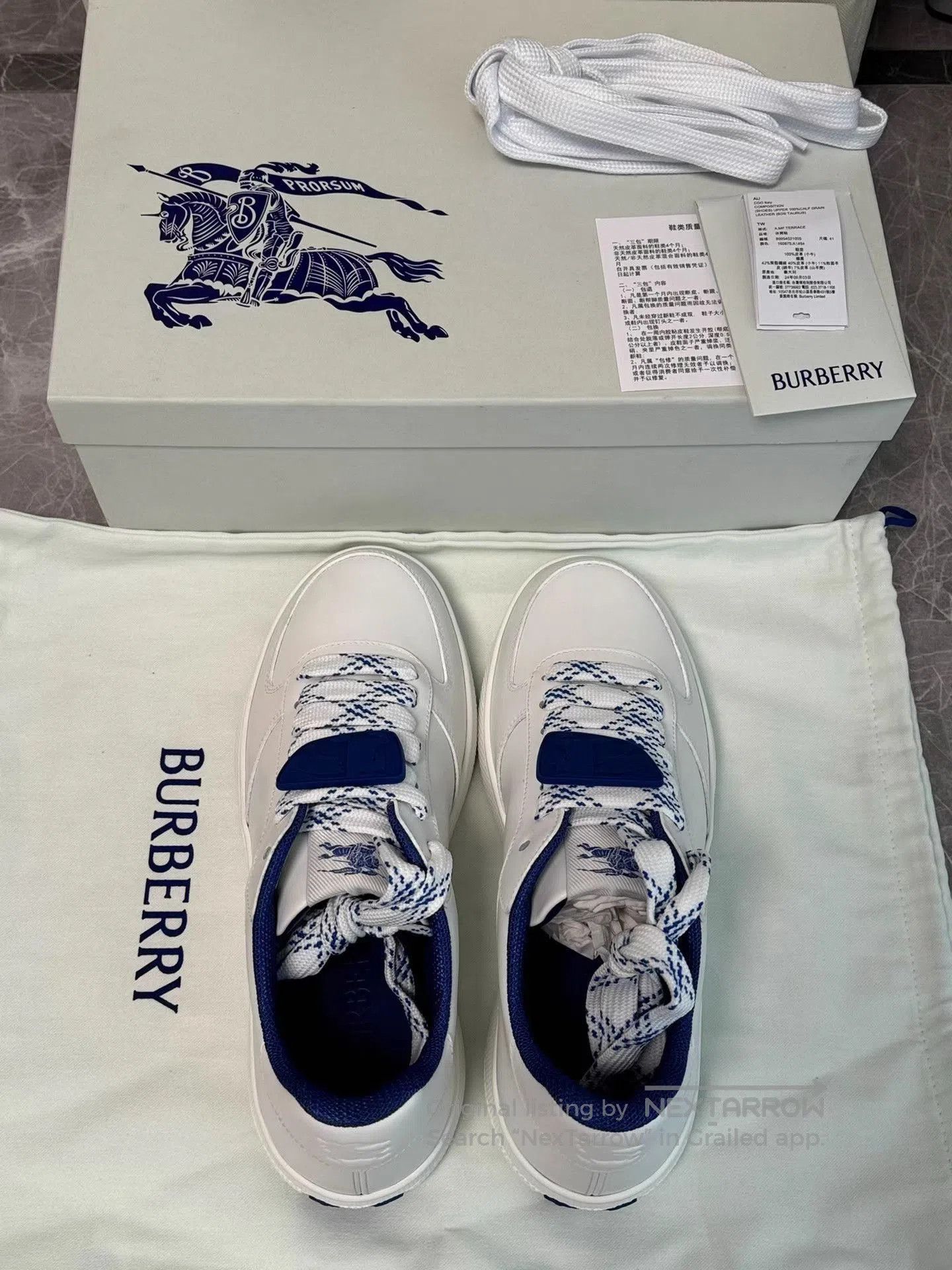 Burberry White Low. Size US 8 / EU 41 - 7 Thumbnail