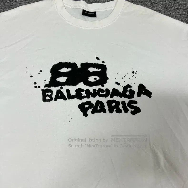 Balenciaga Balenciaga Graffiti Logo Short Sleeve T-Shirt Size US XL / EU 56 / 4 - 4 Thumbnail