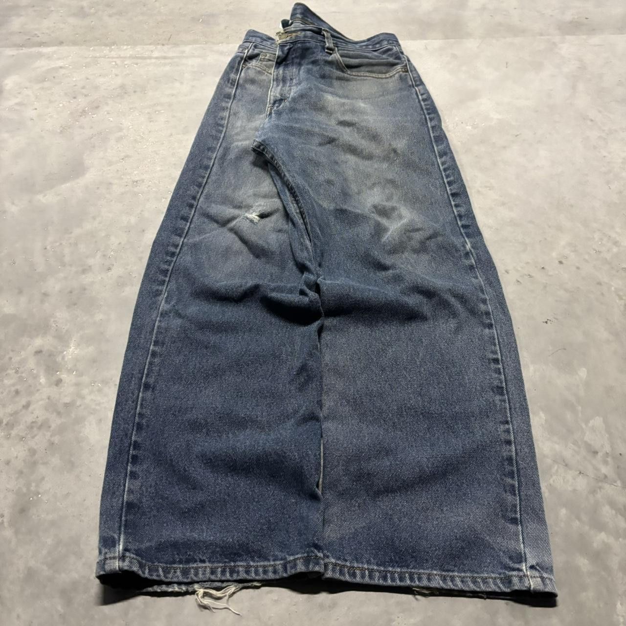 Japanese Brand × Vintage Crazy Vintage Y2K/2000s Grunge Dark Wash Skater Denim Jeans! Size US 34 / EU 50 - 3 Thumbnail