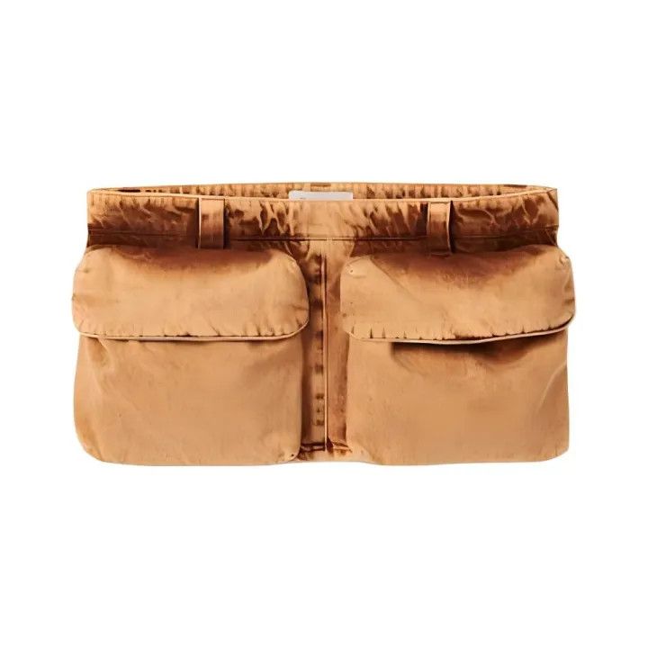 Miu Miu Miu Miu Brown Low-Rise Pocket Mini Skirt 0079 Size 38" / US 16 / IT 52 - 1 Thumbnail