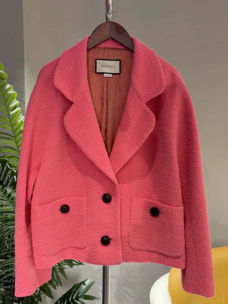 Gucci Pink wool coat 2502-Nextarrow