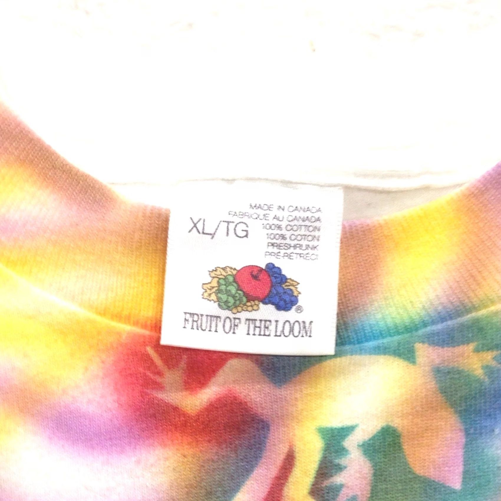 Fruit Of The Loom VINTAGE LIZARD AIRBRUSHED ART T-Shirt LARGE/XL Nature Cotton Polyester Fruit of the Loom Mens 80s 90s White Crew Neck Short Sleeve Size US L / EU 52-54 / 3 - 3 Thumbnail