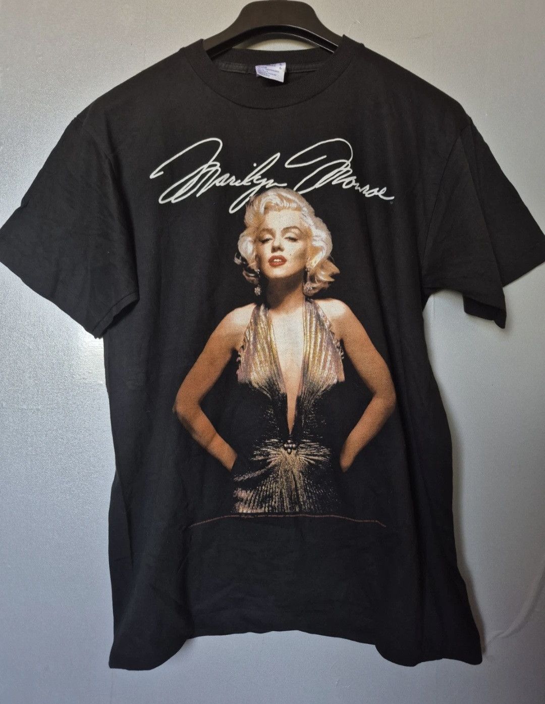 Vintage 90S Marilyn Monroe USA Single Stetch T Shirt Gold L