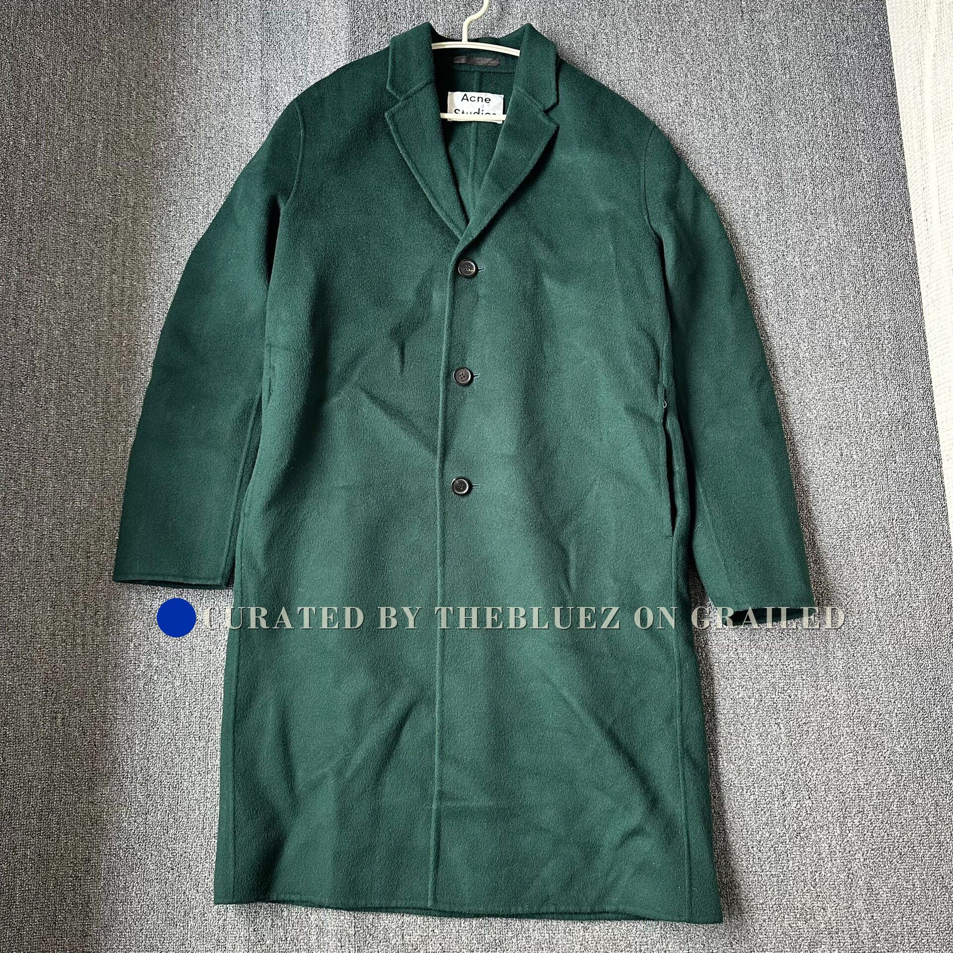 Acne Studios Acne Studios Charles Cashmere Coat Olive Green S/46