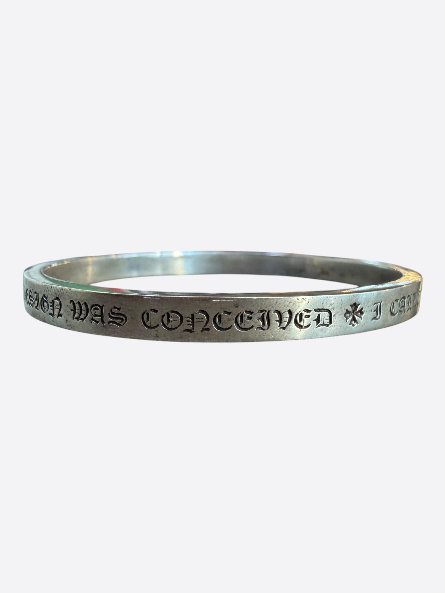 Chrome Hearts Chrome Hearts “Piece a' Ass” Silver Bangle Bracelet
