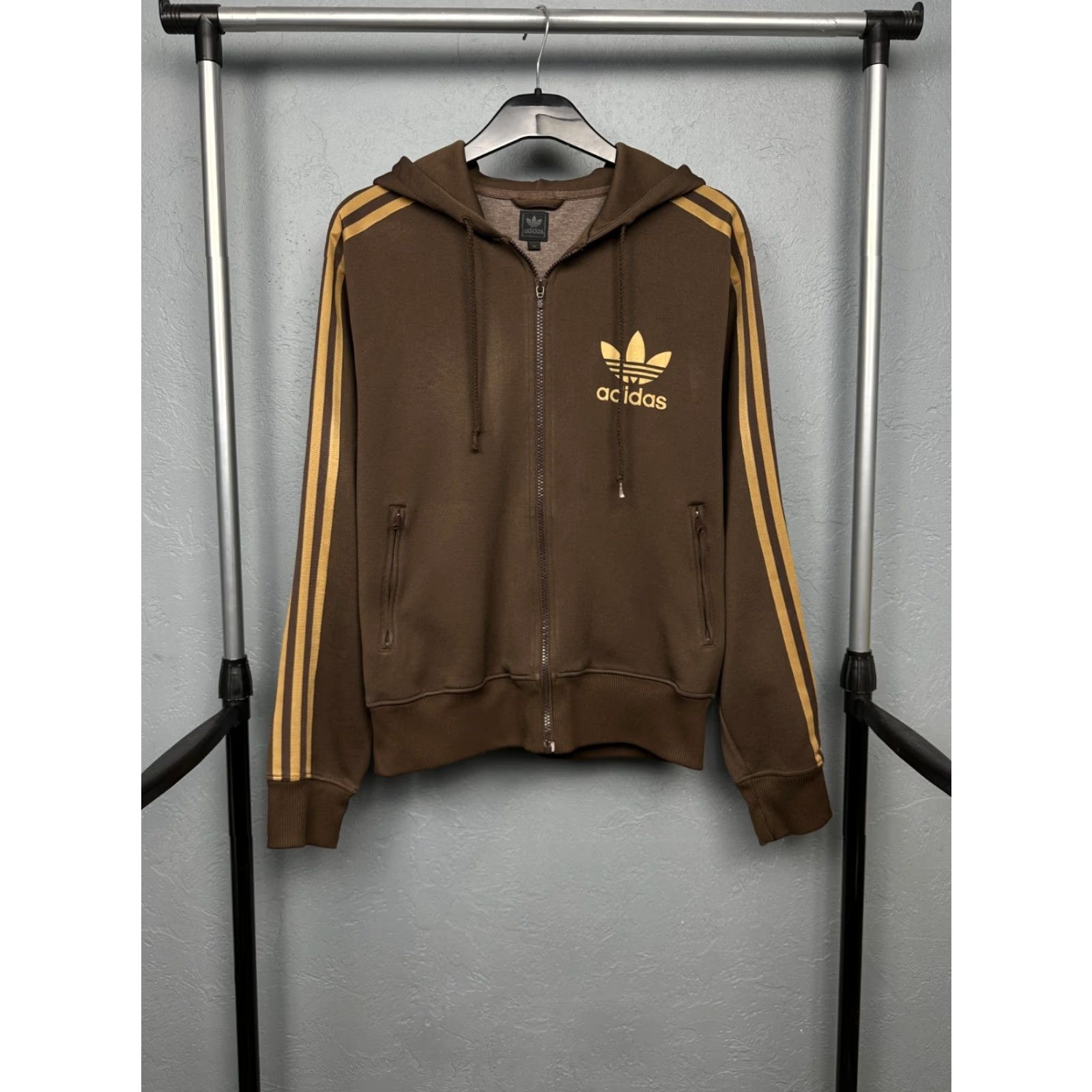 Adidas Adidas Vintage Mens Track Jacket M Brown Track Jacket Mens Size US M / EU 48-50 / 2 - 2 Thumbnail