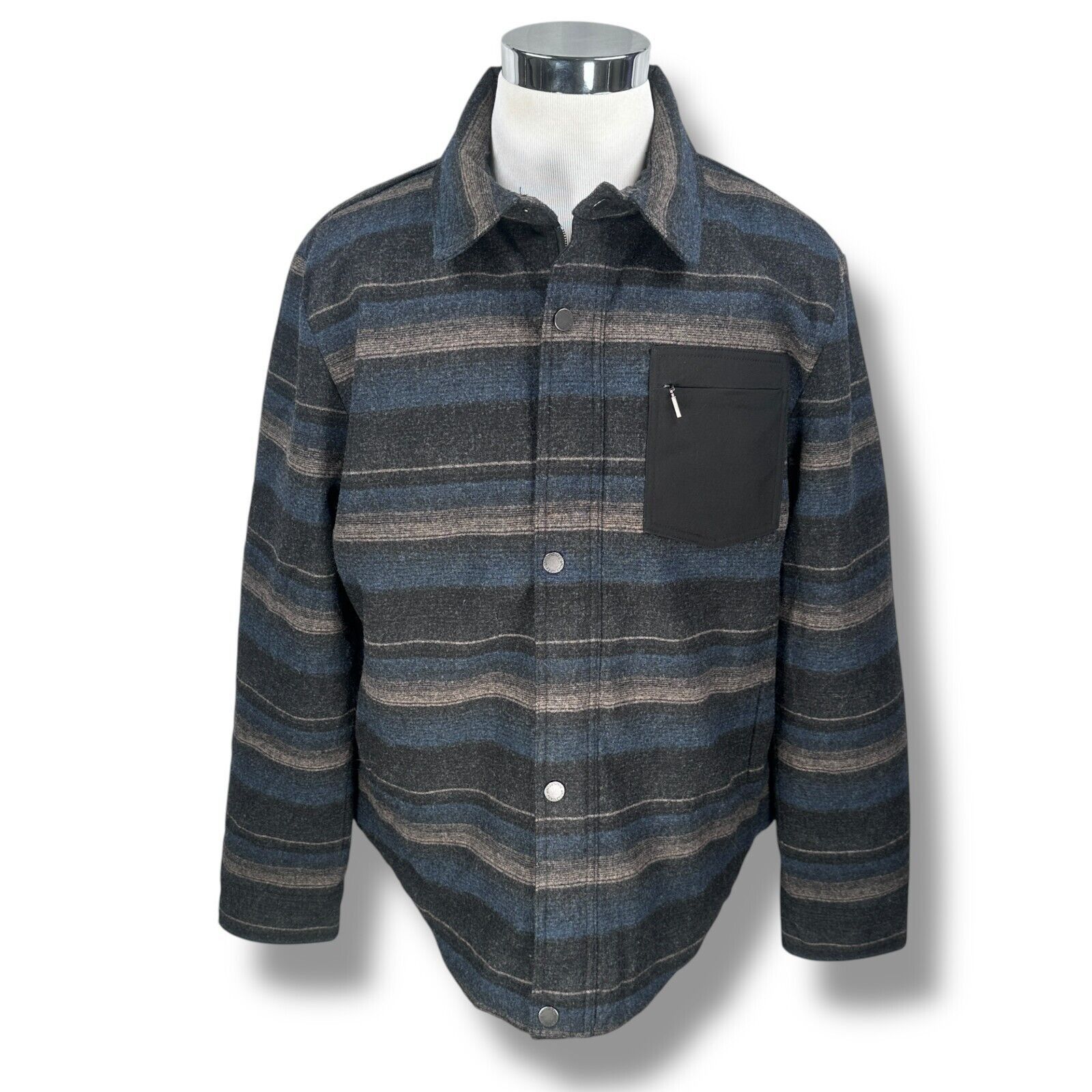 Pendleton Pendleton Jacket Men’s XL Blue Tan Gray Striped Wool Blend Size US XL / EU 56 / 4 - 1 Thumbnail