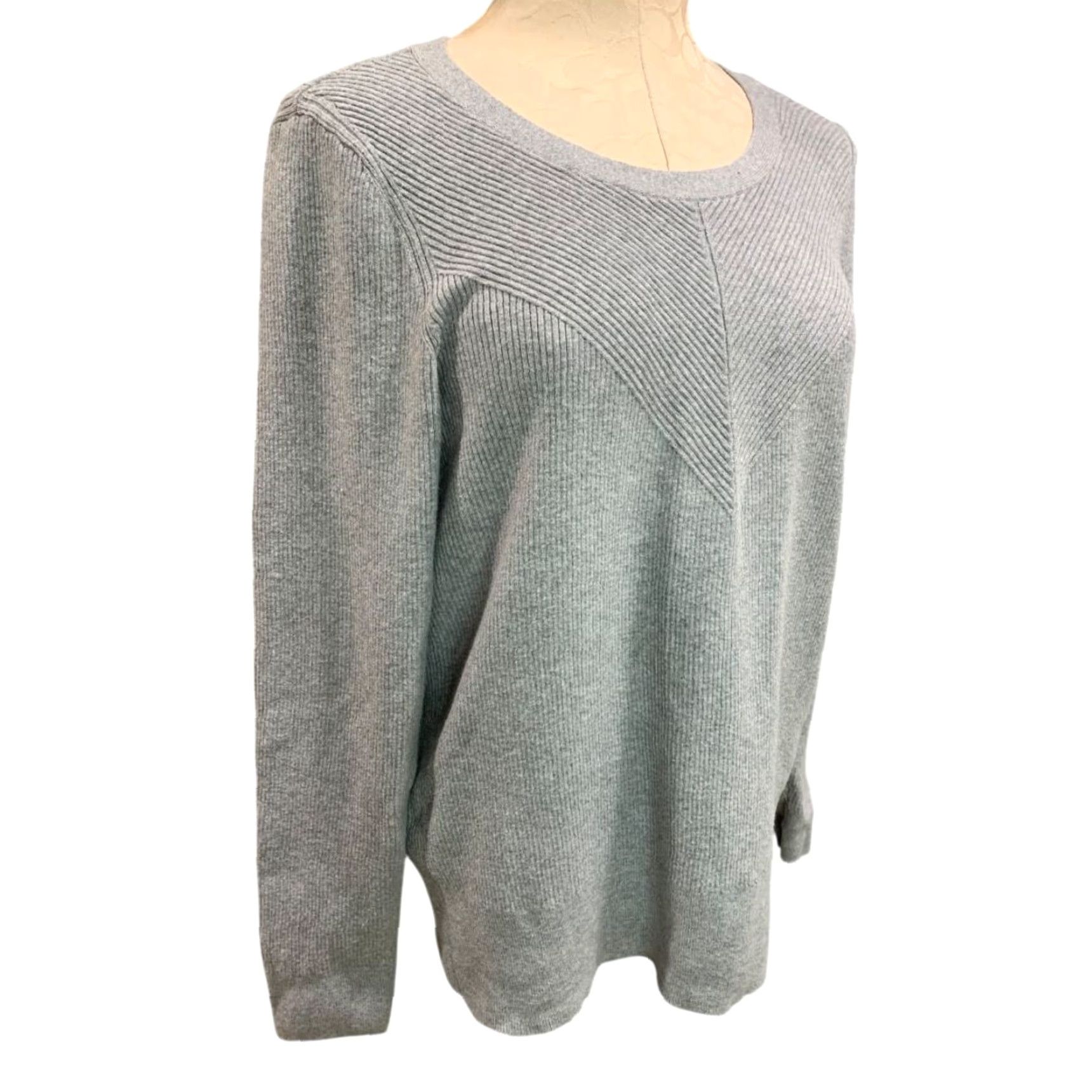 Talbots Talbots Sweater Womens Gray Ribbed Cotton Blend Size Large Size L / US 10 / IT 46 - 2 Thumbnail