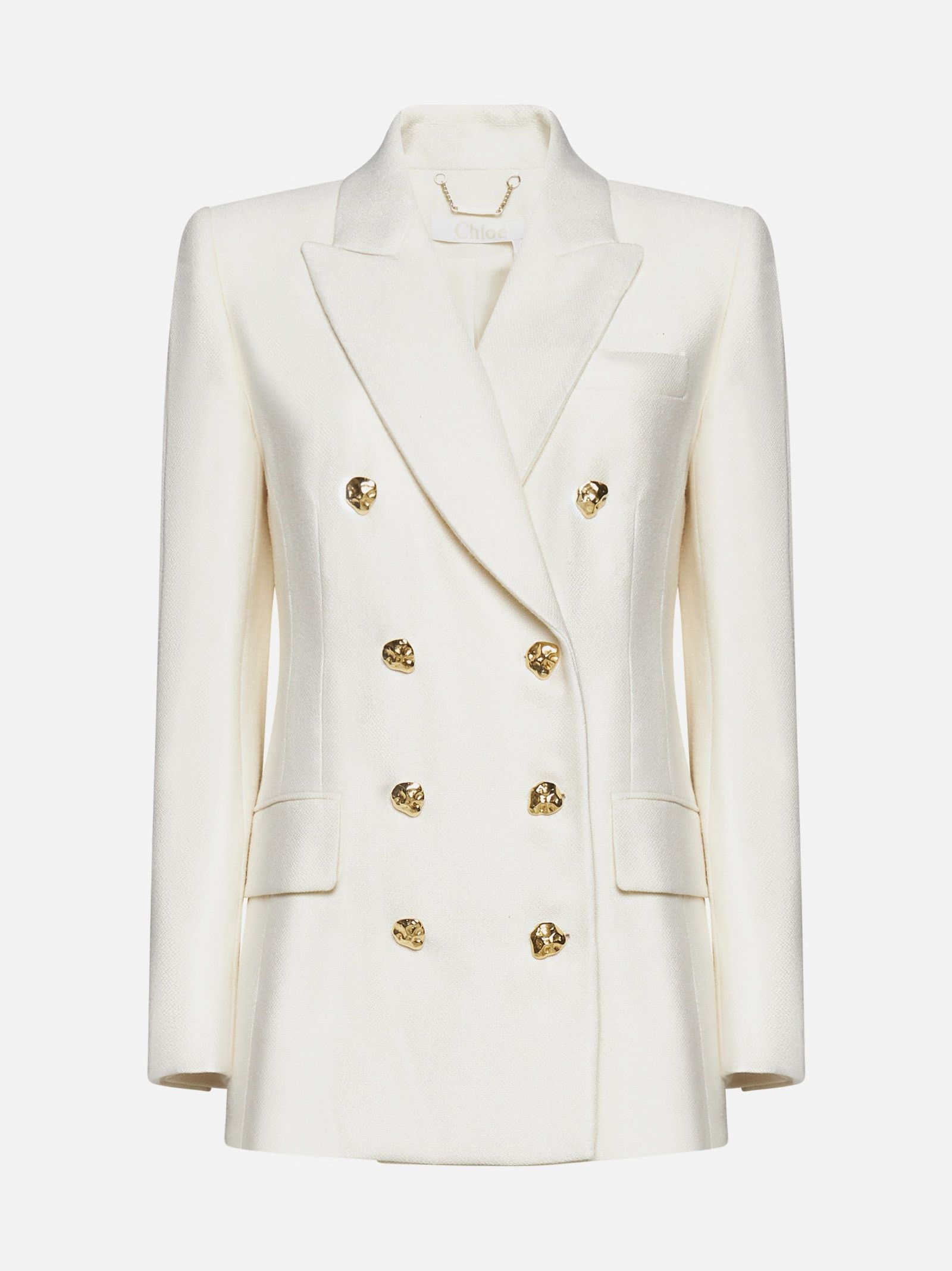 Chloe o1y0825 Blazer in Cream Size M / US 6-8 / IT 42-44 - 1 Thumbnail
