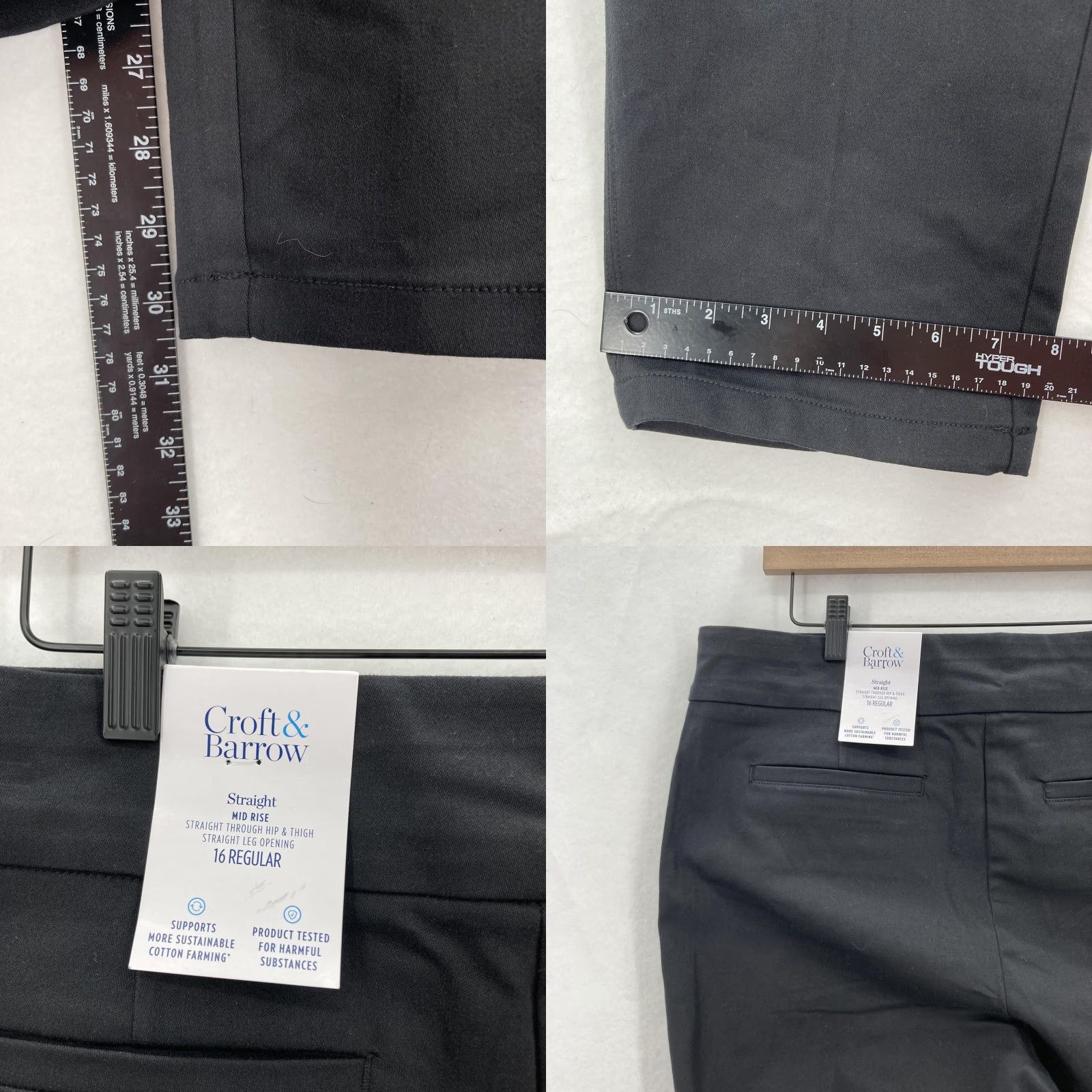 Croft & Barrow Croft & Barrow Pants Womens 16 Black Effortless Stretch Straight Leg Mid Rise Pull On Casual Workwear Shirt? Size 38" / US 16 / IT 52 - 9 Thumbnail