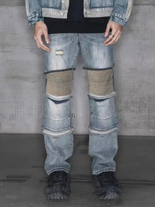 VIBE Vintage washed deconstructed patchwork rare jeans Size US 32 / EU 48 - 1 Thumbnail