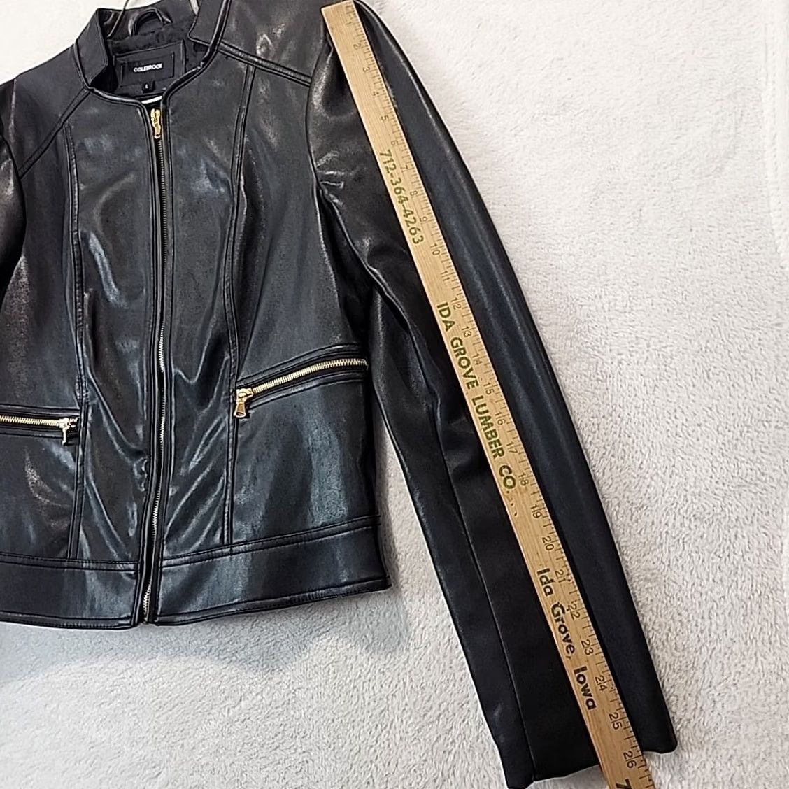 Vintage VINTAGE Colebrook Classics Black Faux Leather Biker Moto Jacket Womens Size L Motorcycle Size L / US 10 / IT 46 - 7 Thumbnail