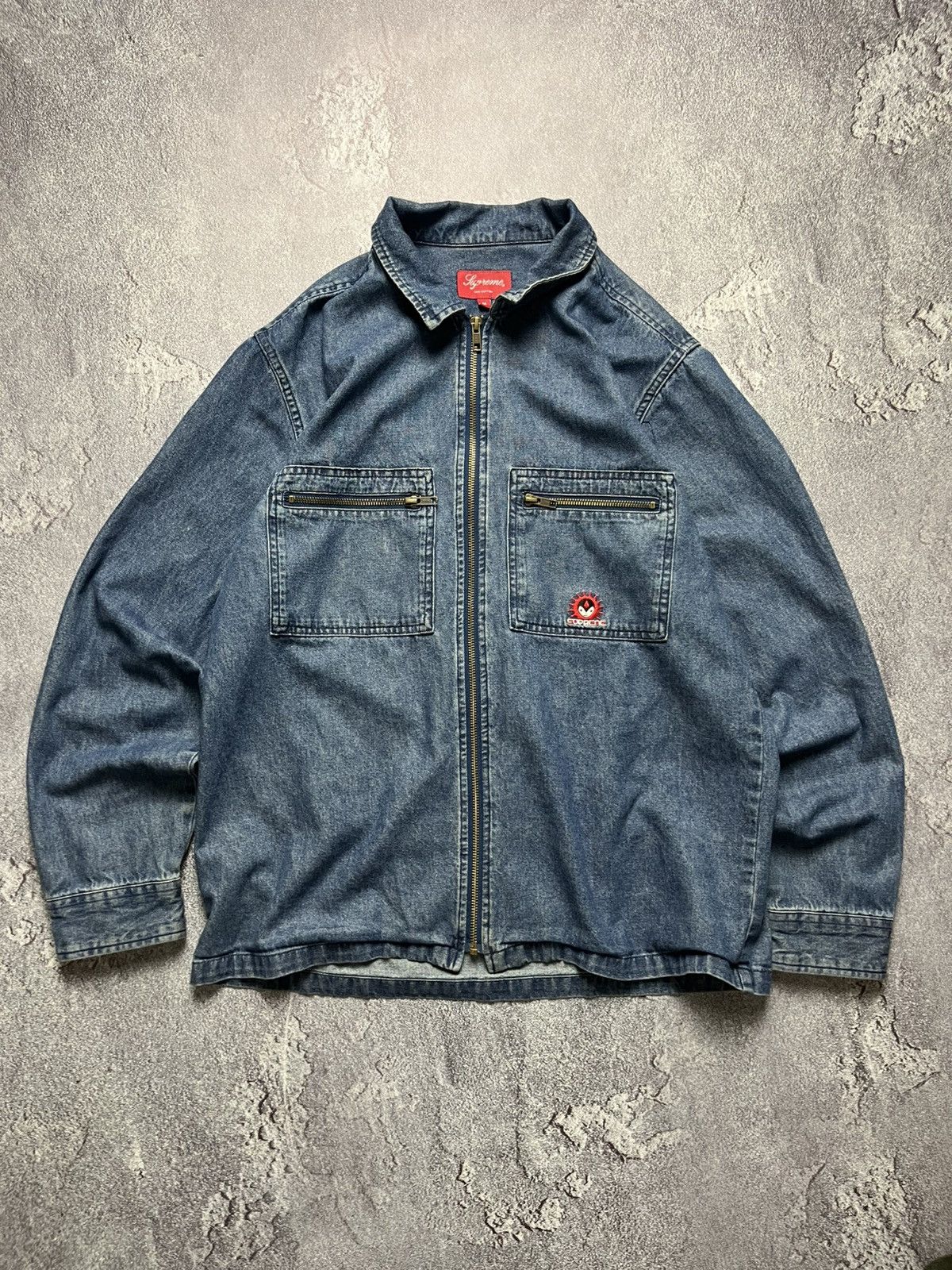 Supreme Supreme Vampire Denim Zip Up Shirt Blue 2018 Jacket Size US M / EU 48-50 / 2 - 1 Thumbnail