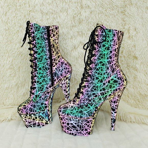 Other Adore 1020REFL Geo Reflective Upper Platform 7" High Heel An Size US 10 / IT 40 - 5 Thumbnail