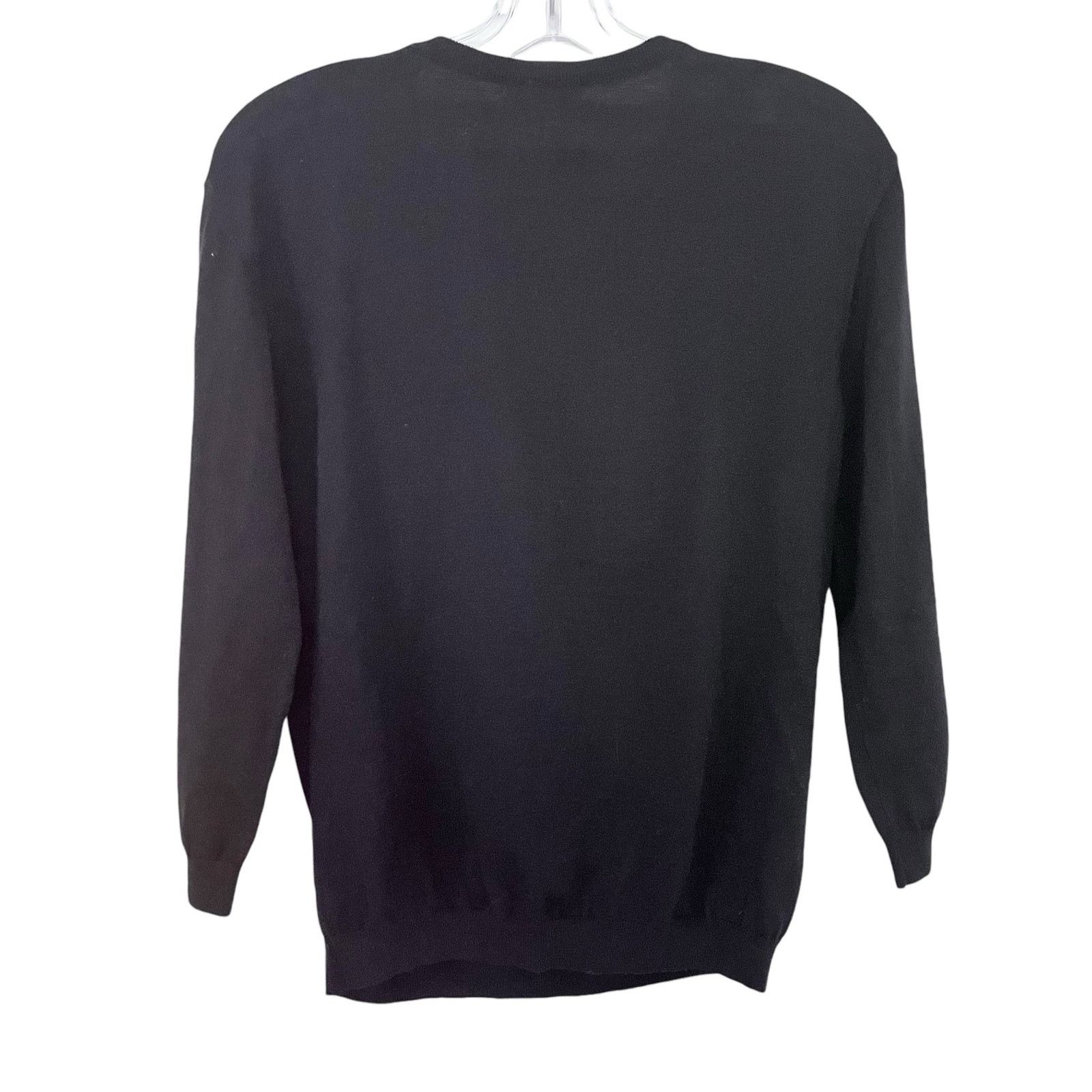Moschino Moschino Black Virgin Wool Rosette Long Sleeve Sweater Size S / US 4 / IT 40 - 2 Thumbnail