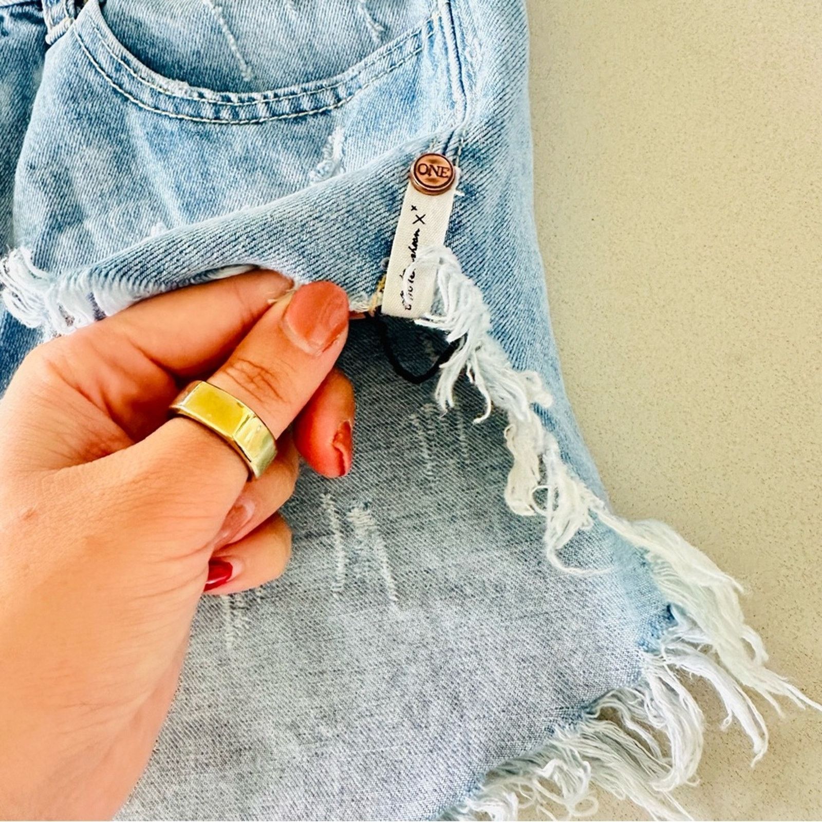 One Teaspoon ONE TEASPOON High Rise Le Wolves Blue Denim Cutoffs Short Size 25" / US 0 / IT 36 - 11 Thumbnail