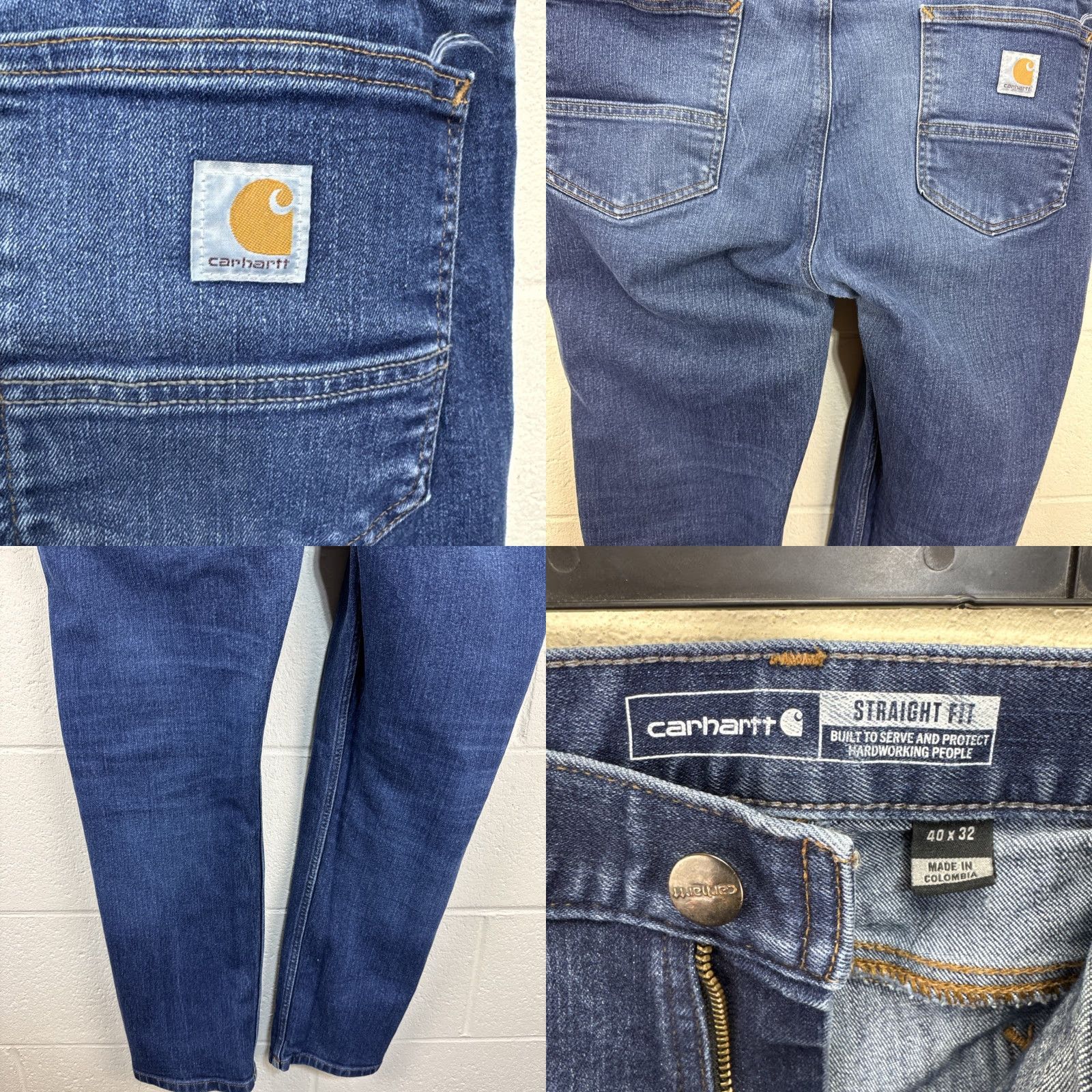 Carhartt Carhartt Jeans Men's 40x32 Force Straight Fit Low Rise 5-Pocket Tapered Blue Size US 40 / EU 56 - 9 Thumbnail