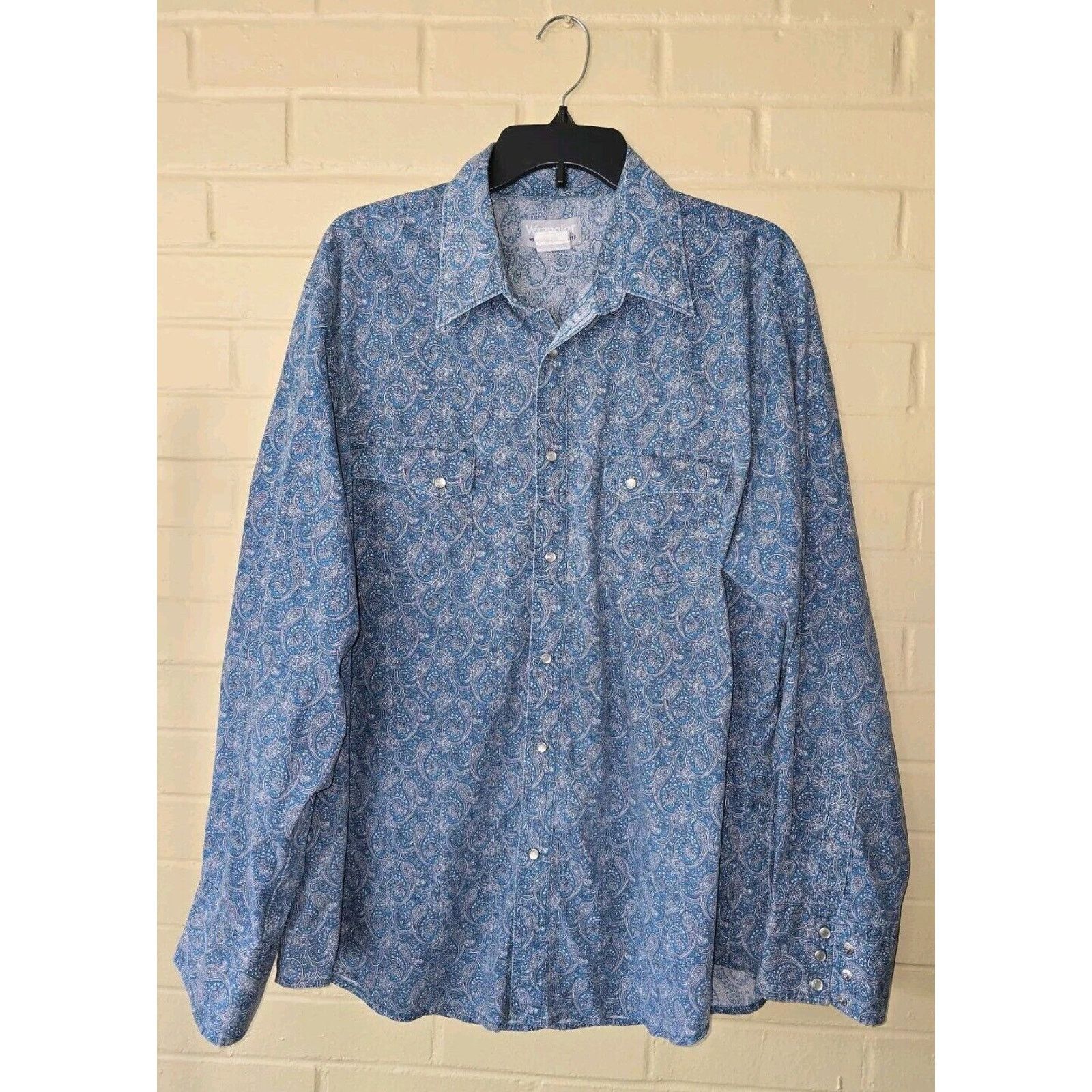 Wrangler Wrangler Wrancher Mens Pearl Snap Paisley XXL 26"Pit To Pit Size US XXL / EU 58 / 5 - 1 Thumbnail