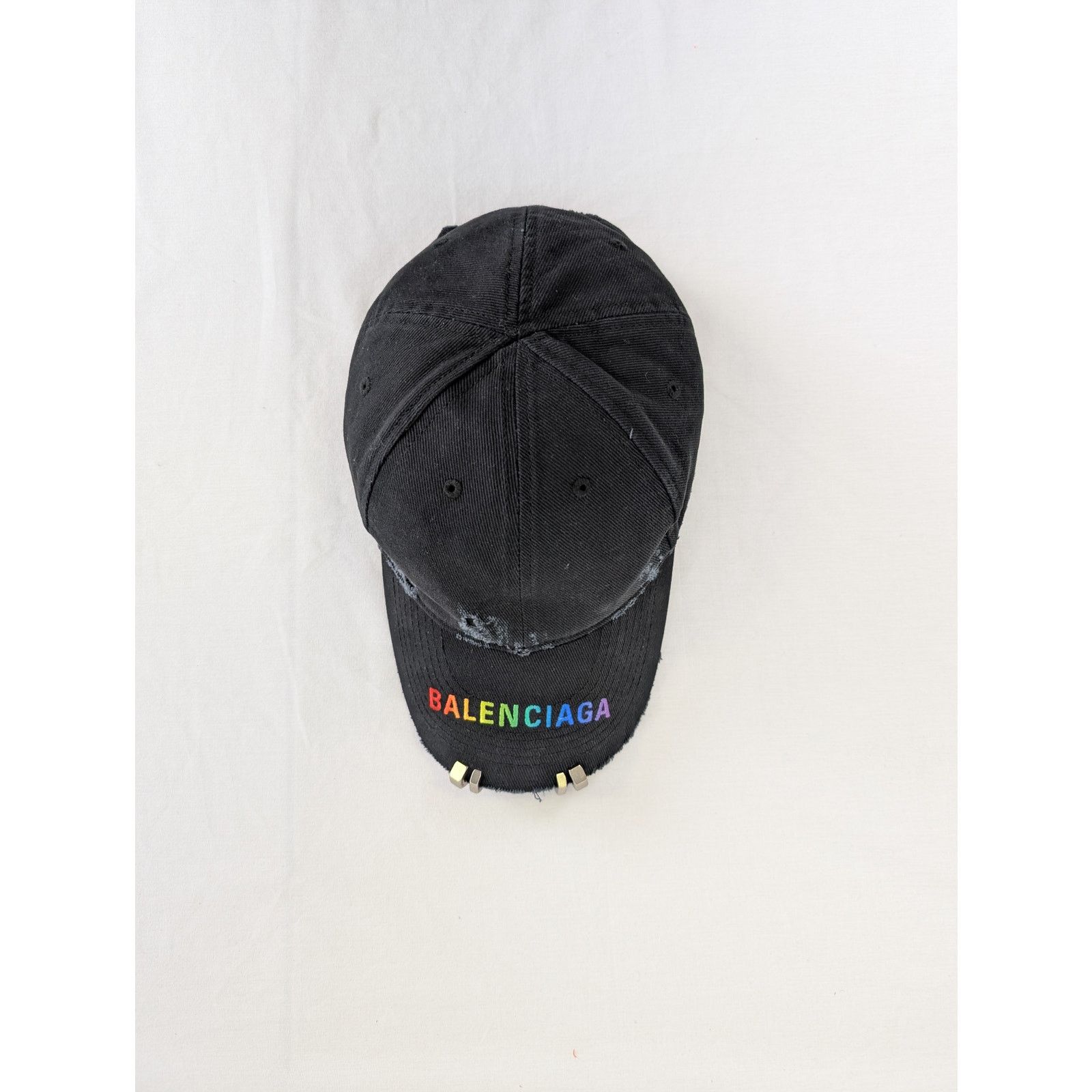 Balenciaga o1rshd1 Size: L/ Cotton Drill Hat up Rainbow Cap / Hat Black Size ONE SIZE - 7 Thumbnail