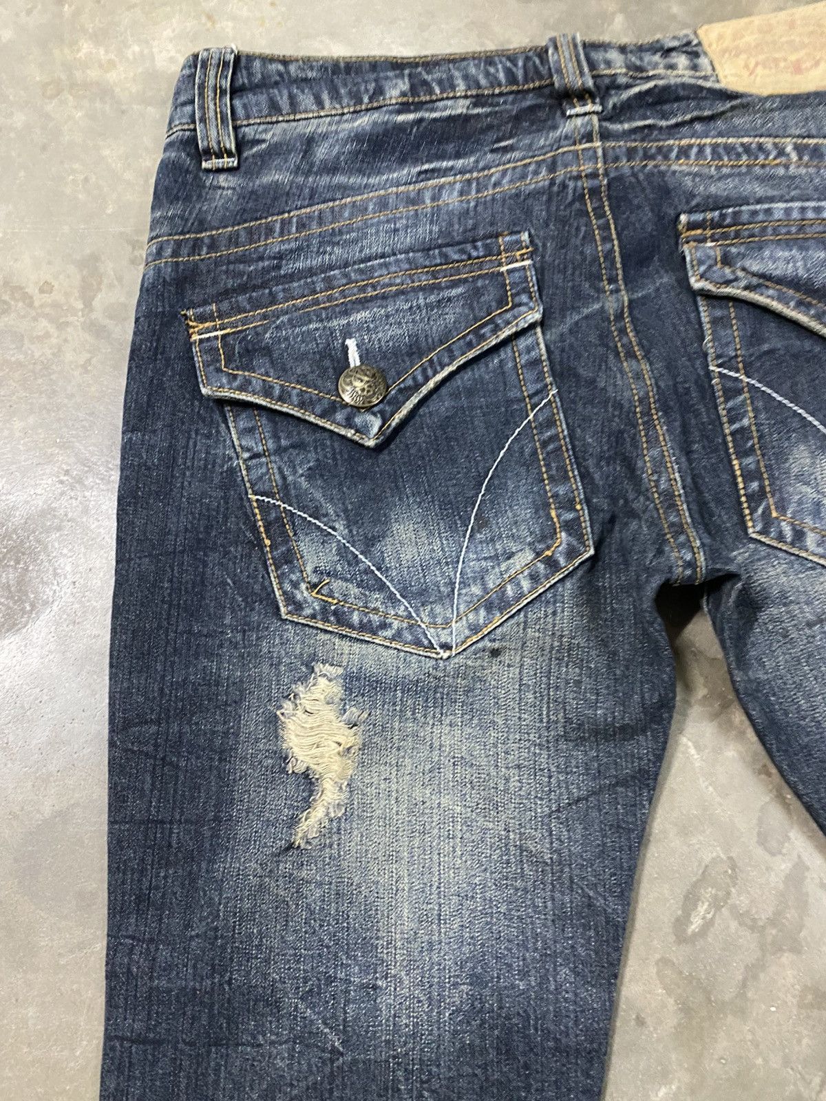 Hysteric Glamour × If Six Was Nine × Le Grande Bleu (L.G.B.) Flare Jeans Japan Original Jeans Clawmark Distressed @279 Size US 34 / EU 50 - 4 Thumbnail