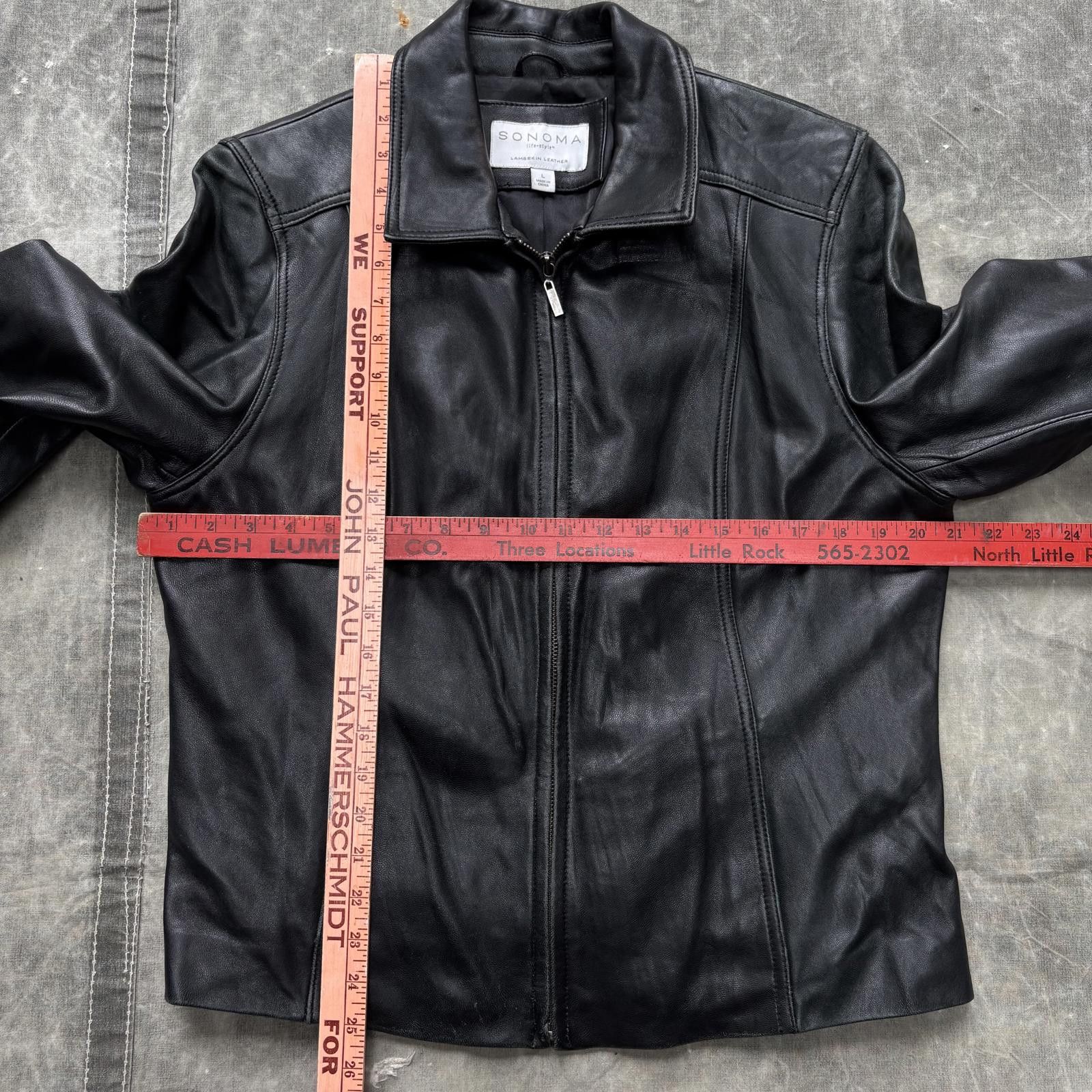 Sonoma Vintage Y2K Sonoma Black Leather Grunge Skater Jacket Size US L / EU 52-54 / 3 - 3 Thumbnail