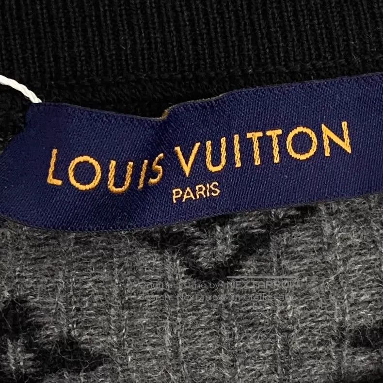 Louis Vuitton Louis Vuitton Black Back Full Print Cashmere Crew Neck Lon Size US L / EU 52-54 / 3 - 5 Thumbnail
