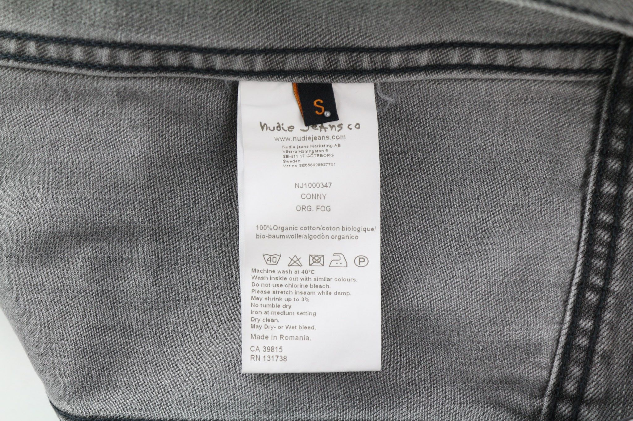 Nudie Jeans CONNY ORG. FOG S Cotton Grey Denim Jacket 80340 Size US S / EU 44-46 / 1 - 6 Thumbnail