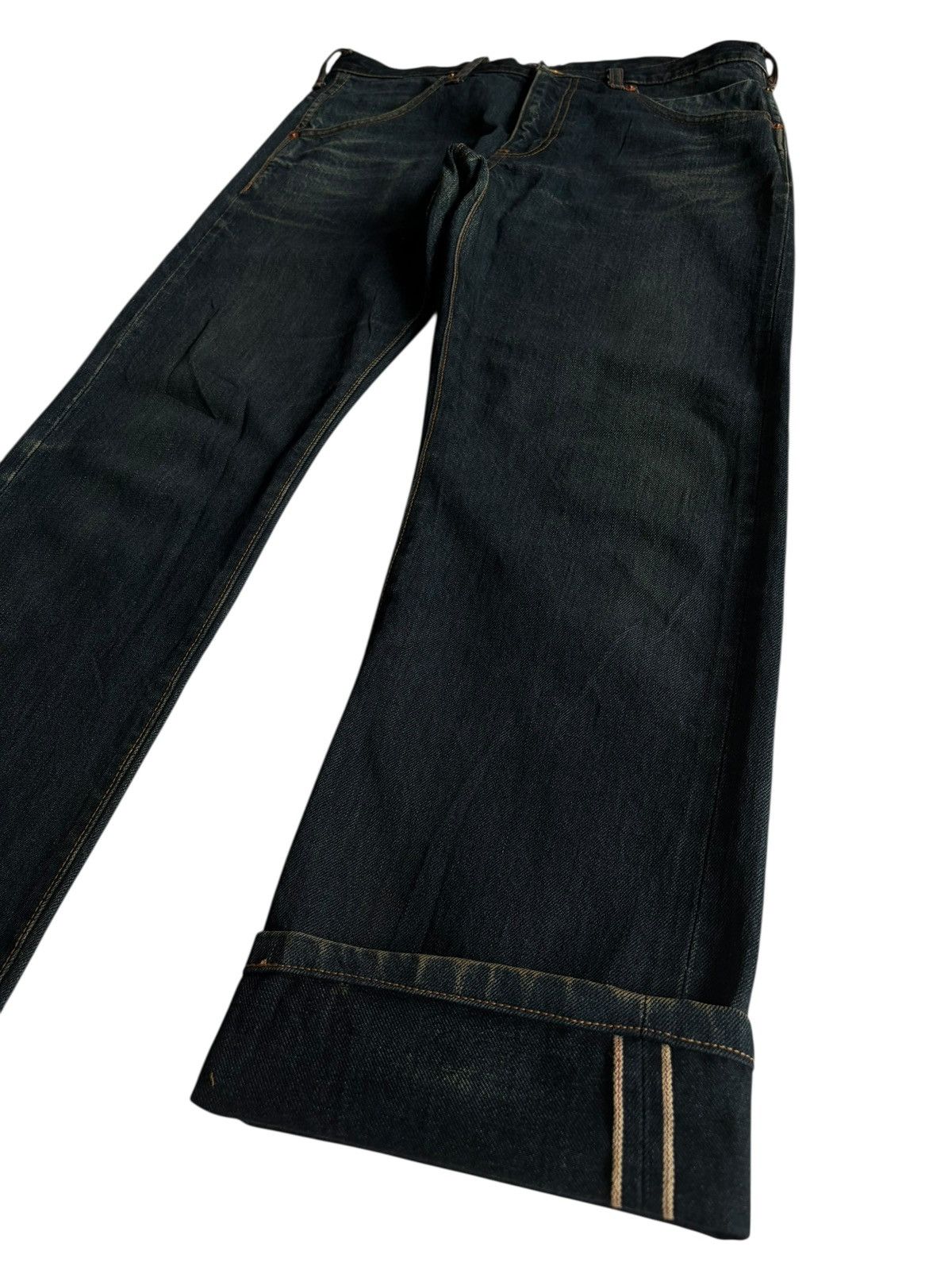 R.Newbold R.NEWBOLD SELVEDGE BUCKLE BACK JAPANESE DISTRESSED DENIM Size US 32 / EU 48 - 5 Thumbnail