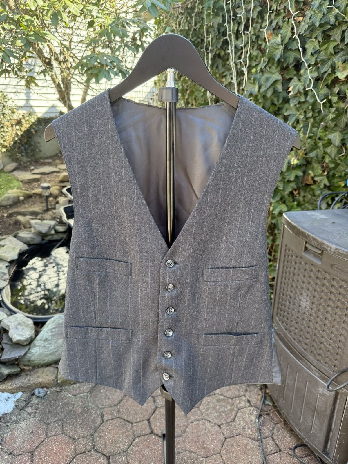 Hart Schaffner Marx Hart Schaffner Marx Custom Two Piece Grey Stripped Suit Size 42L - 8 Thumbnail