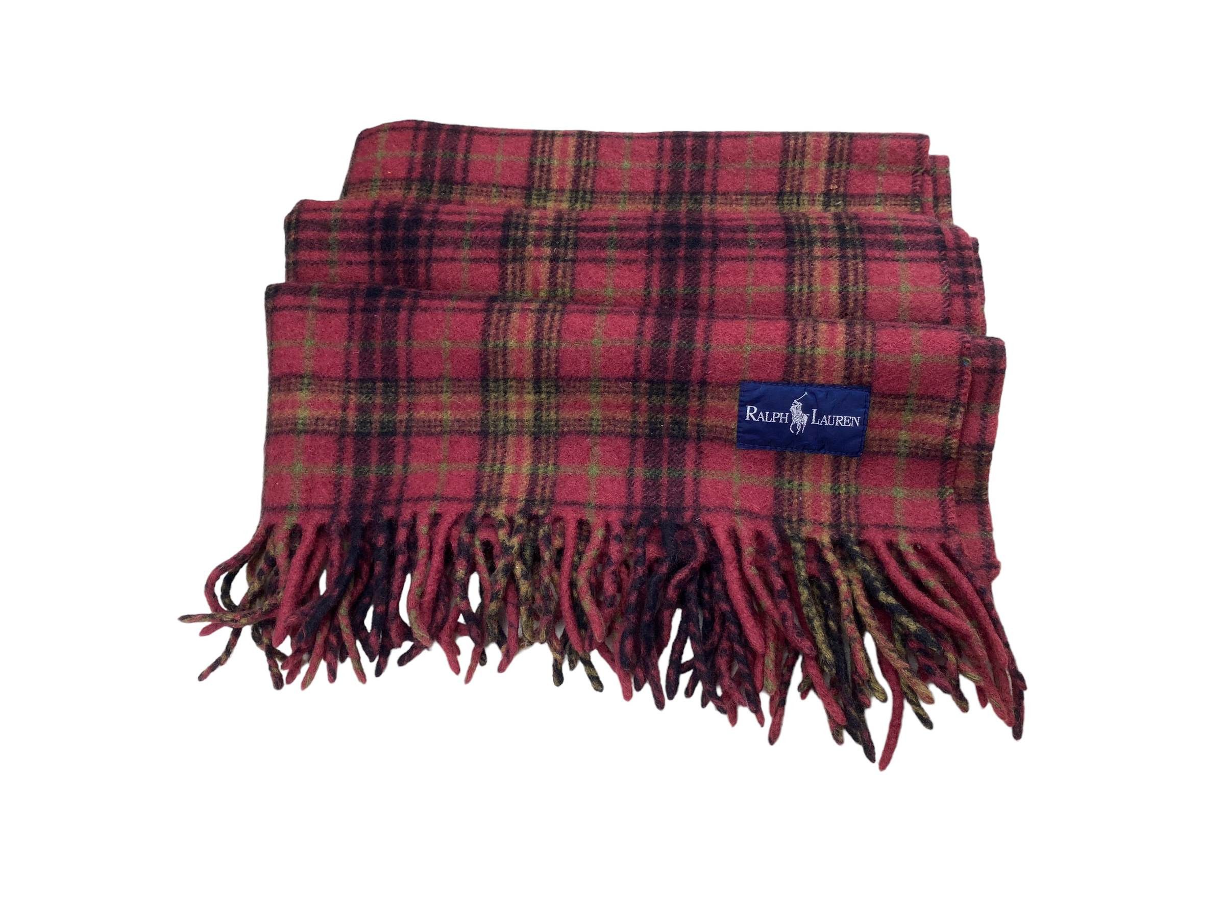 Ralph Lauren × Vintage Ralph Lauren scarf Checkered Pure New Wool Vintage Scarves Size ONE SIZE - 5 Thumbnail