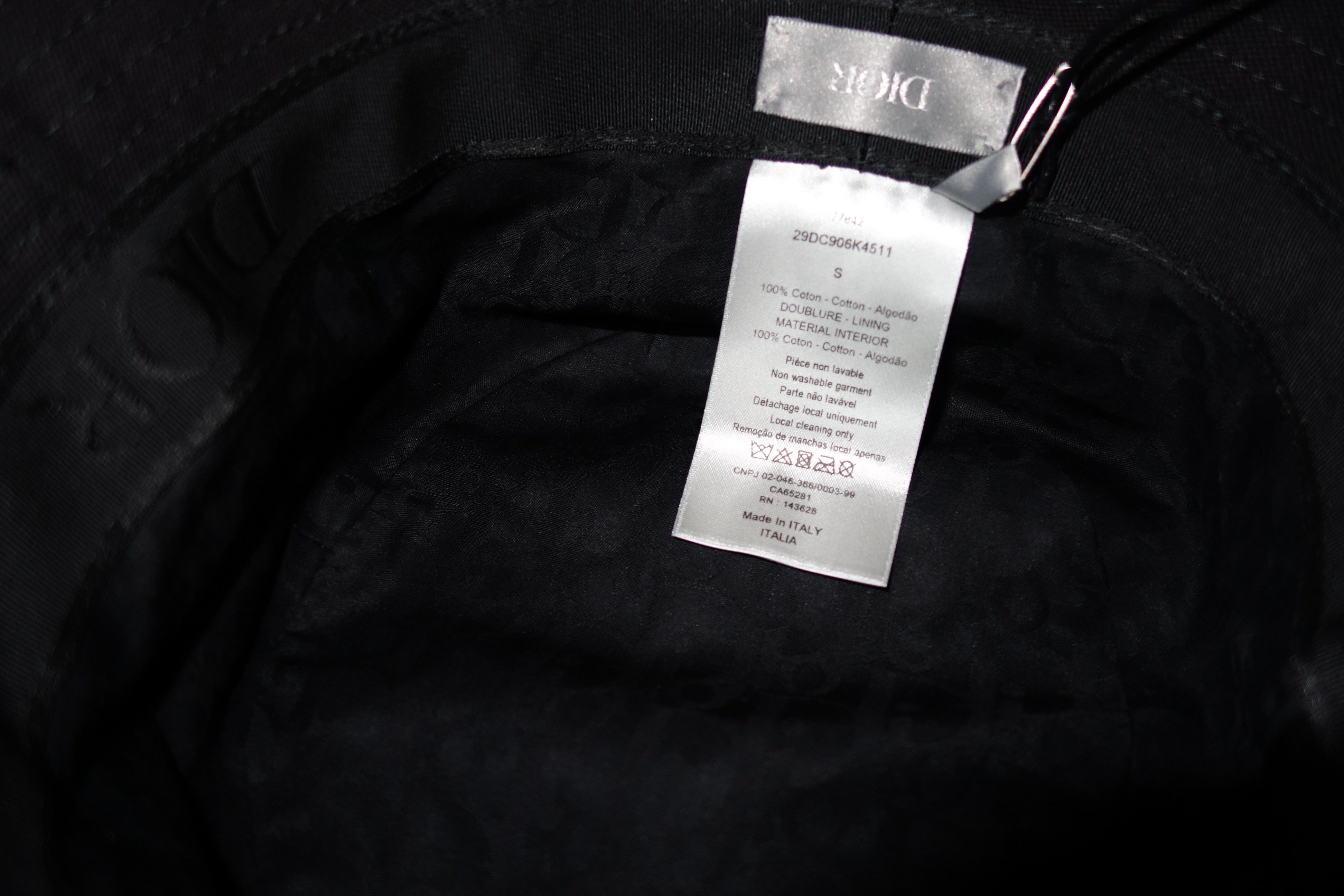 Dior × Kim Jones DIOR - Hat Bob Sunhat Cap S Black Dune Kim Jones FW23 NEW Size ONE SIZE - 6 Thumbnail
