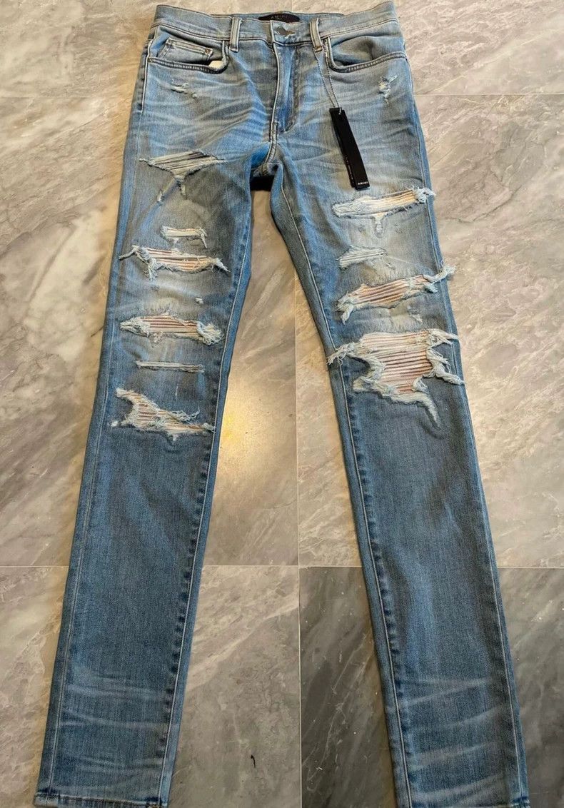 Amiri Amiri colorful patched limited edition blue jeans Size US 32 / EU 48 - 1 Thumbnail