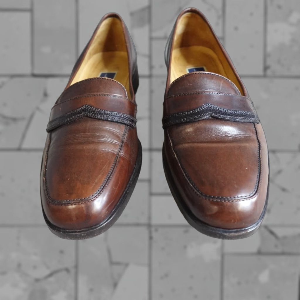 Cole Haan Cole Haan Mens Loafers Casual Slip On Leather Brown 8.5D Wide Made in Italy Size US 9 / EU 42 - 1 Thumbnail