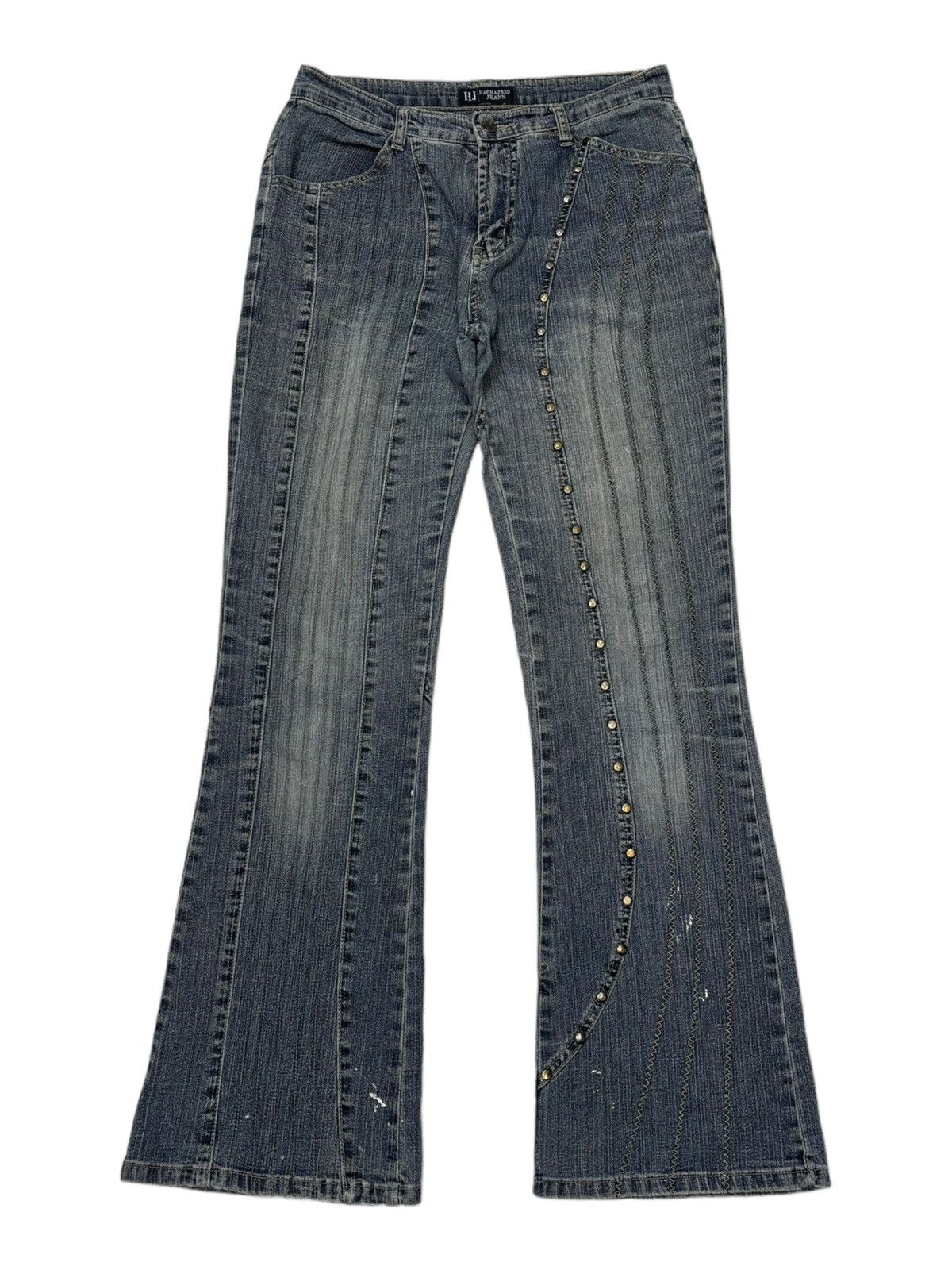If Six Was Nine FLARE JEANS HAPHAZARD METAL STUDDED FLARED JEANS Size US 30 / EU 46 - 1 Thumbnail