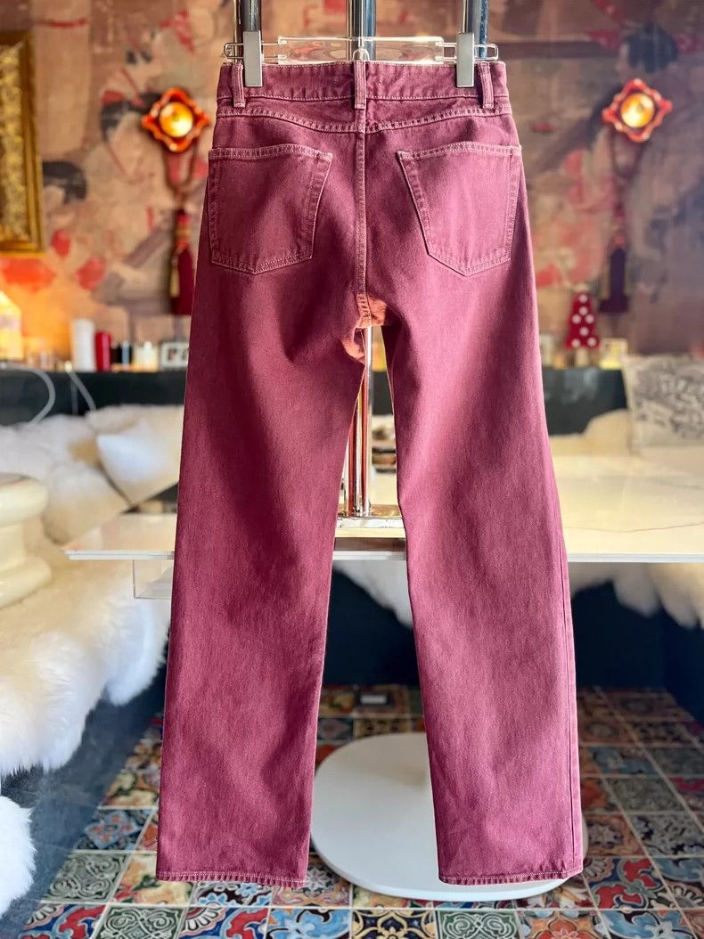 Our Legacy our legacyRed salmon-coloured jeans, high-waisted wide-leg Size US 26 / EU 42 - 2 Thumbnail