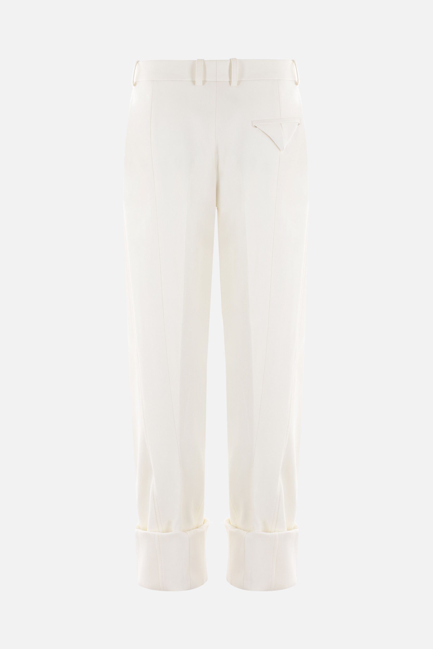 Bottega Veneta o1n1vont0625 Light Wool Trouser in Chalk Size 26" / US 2 / IT 38 - 2 Thumbnail