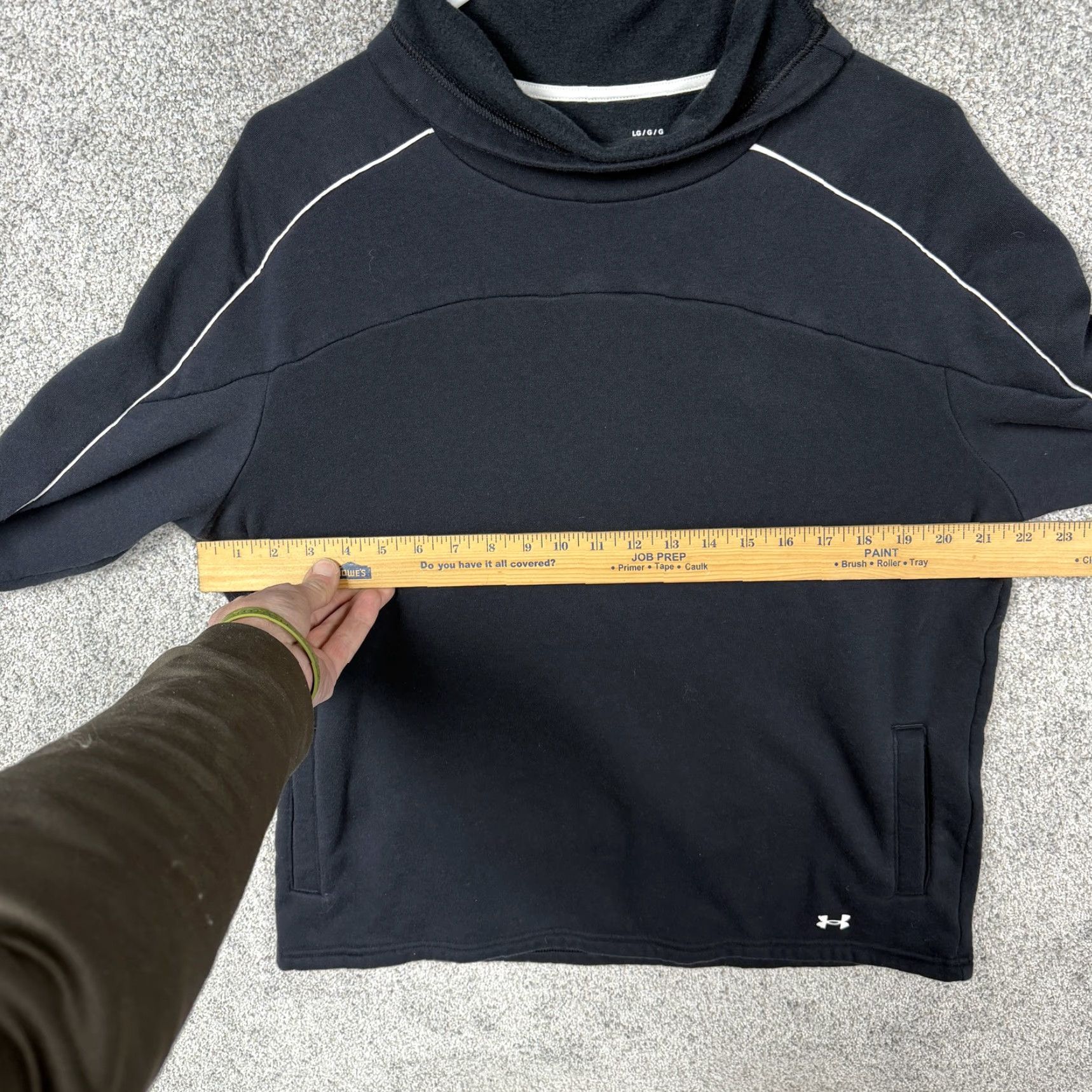 Under Armour Under Armour Sweatshirt Mens Large Black Funnel Neck Fleece Pullover Pullover Raglan Pockets Logo Casual Posterity? Size US L / EU 52-54 / 3 - 4 Thumbnail