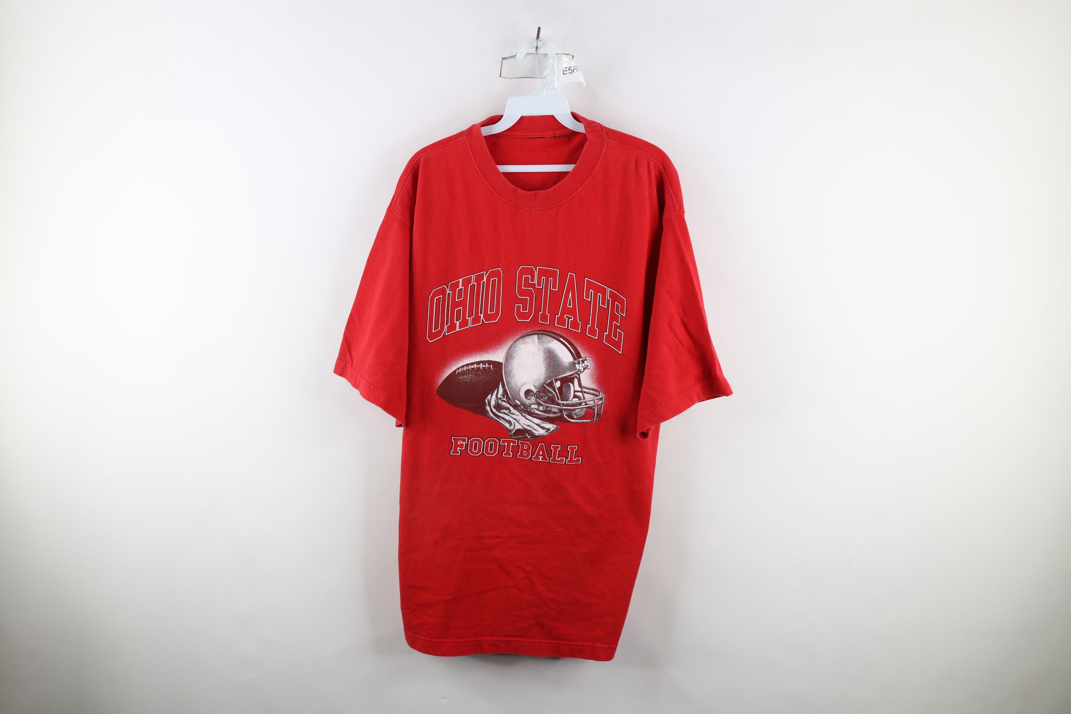 Vintage Vintage 90s Spell Out Ohio State University Football T-Shirt Size US XL / EU 56 / 4 - 1 Thumbnail