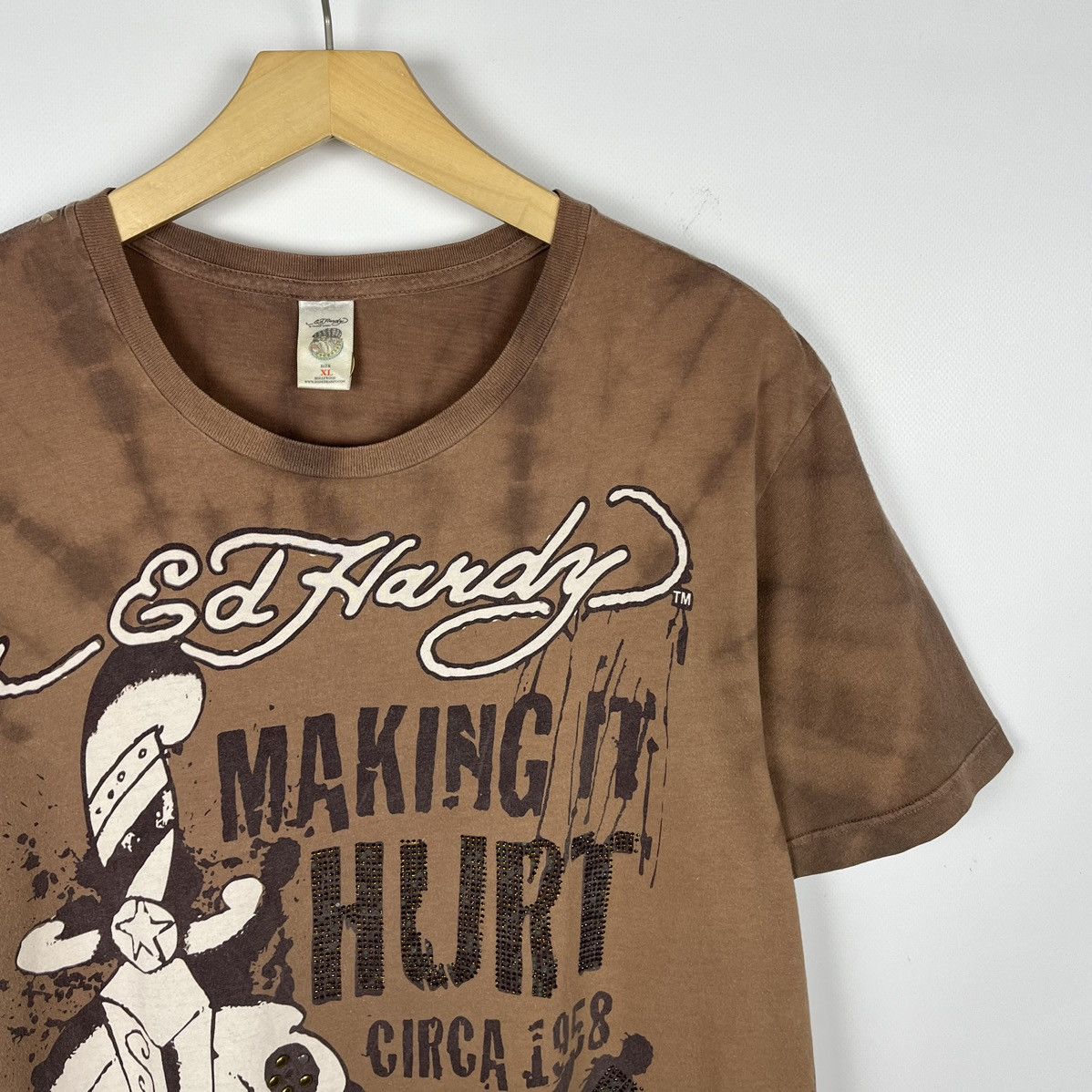 Ed Hardy Vintage Ed Hardy skulls Y2K big logo tee 90’s Size US XL / EU 56 / 4 - 2 Thumbnail