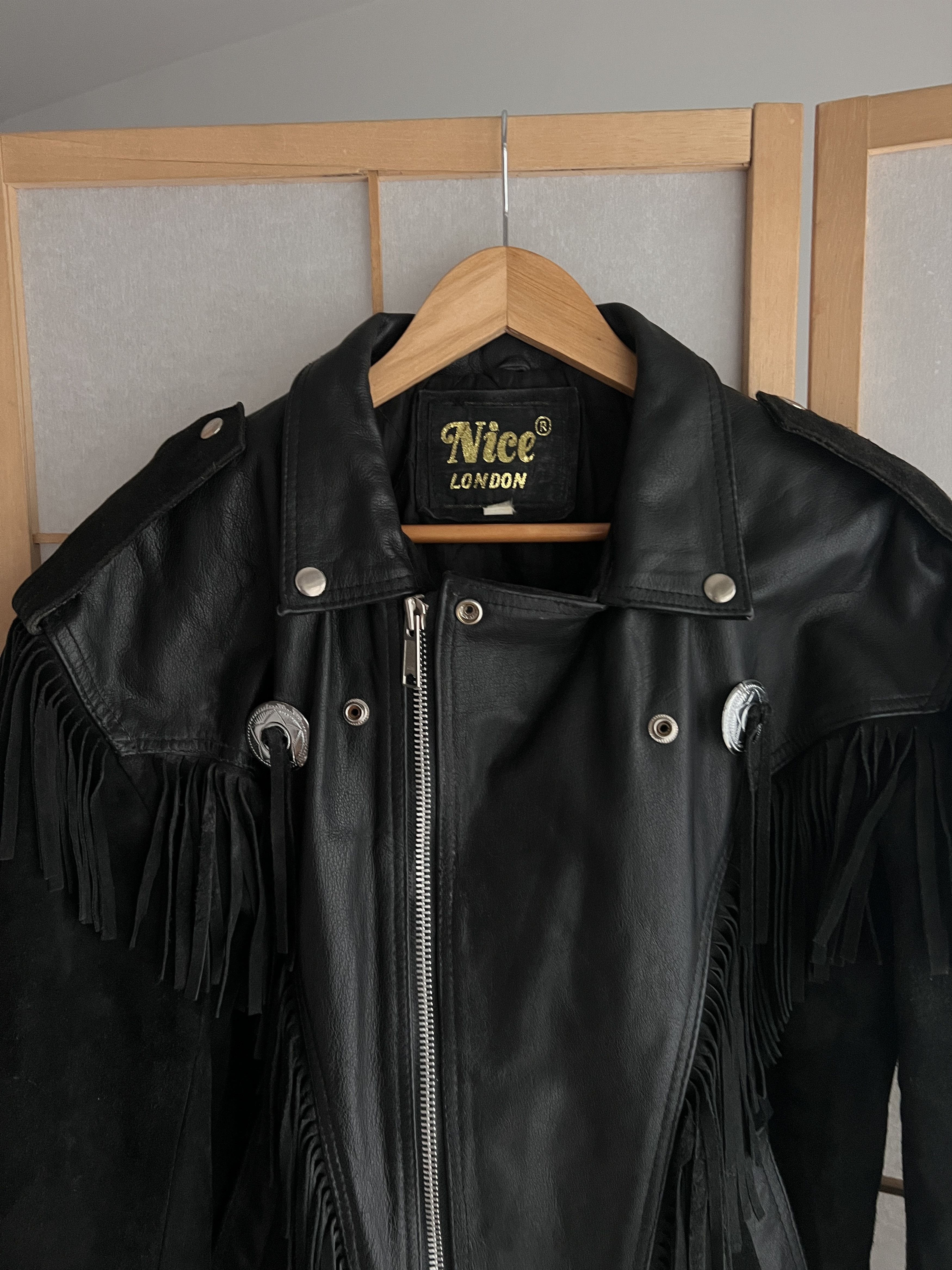 Other CRAZY Cowboy core vintage 90s cropped leather jacket bomber Size US L / EU 52-54 / 3 - 15 Thumbnail