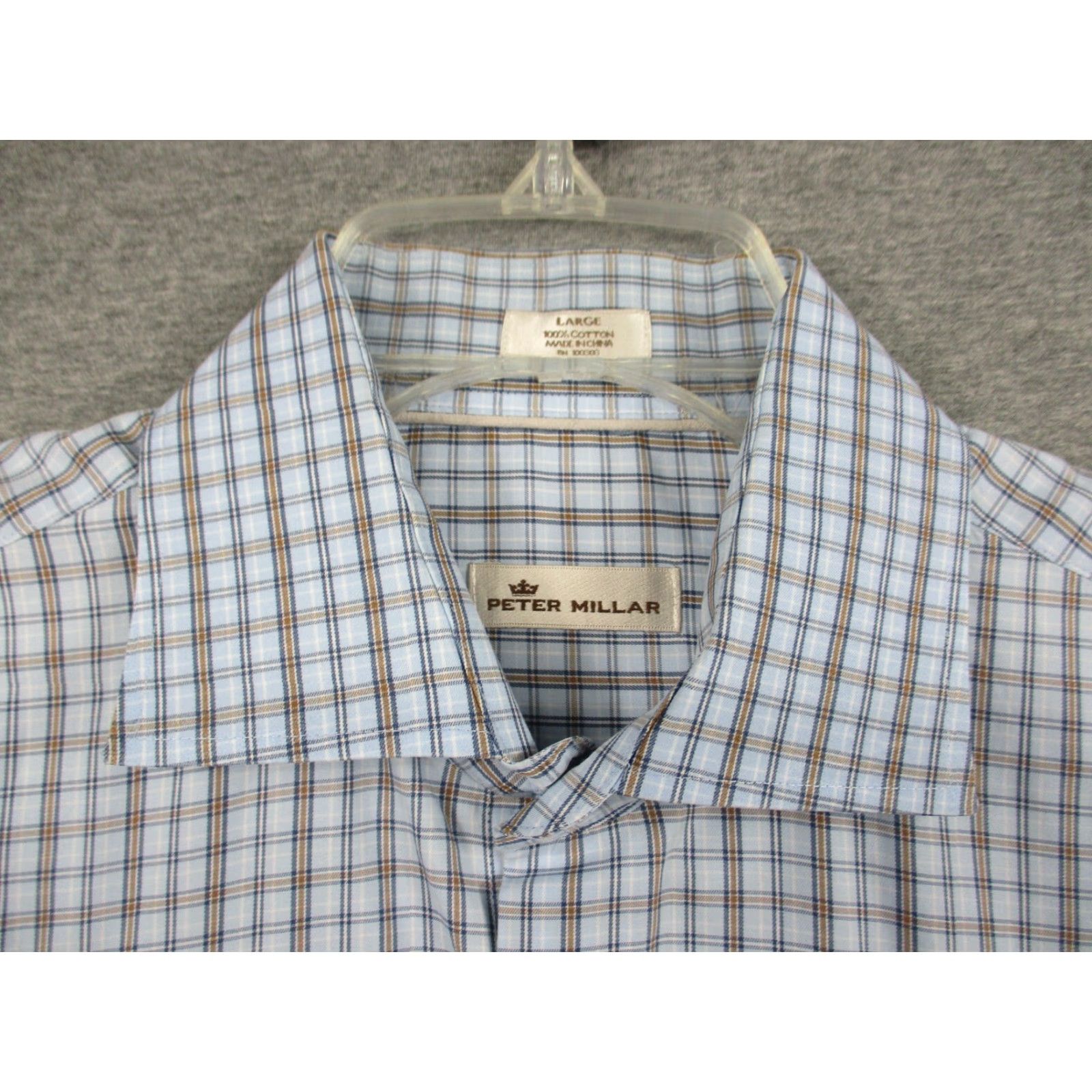 Peter Millar Peter Millar Crown Button Shirt Large Men Long Sleeve Blue Plaid Check Shirt Size US L / EU 52-54 / 3 - 4 Thumbnail