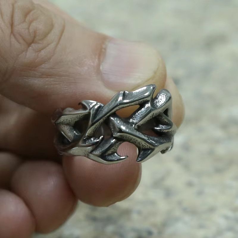 Jewelry Hollow Thorn Crown Ring Size ONE SIZE - 4 Thumbnail