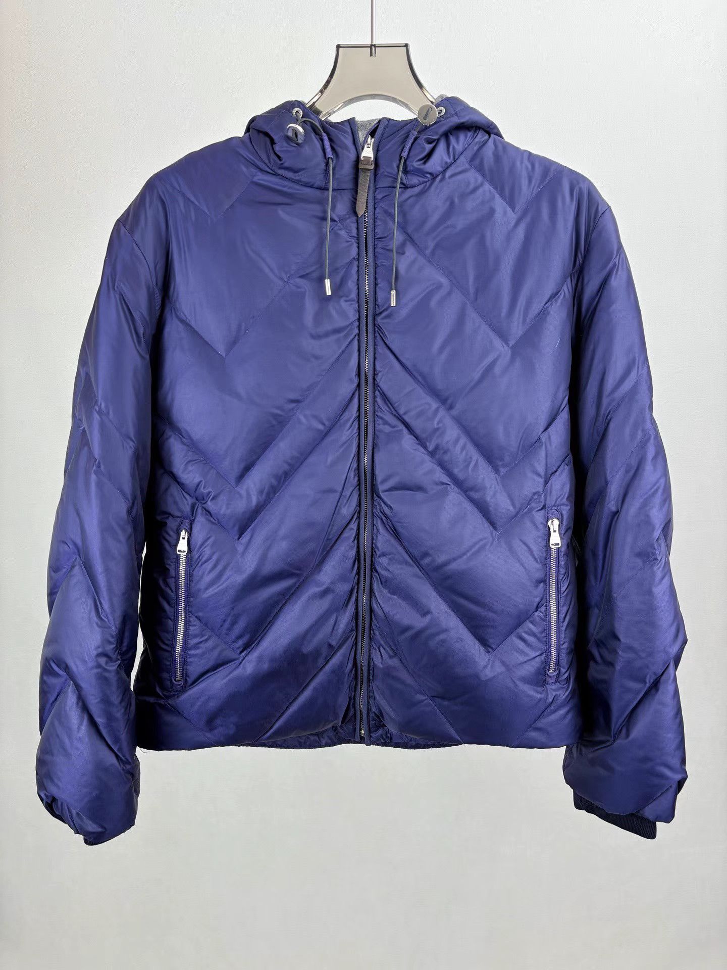 Louis Vuitton LOUIS VUITTON Dark Blue Hooded Down Jacket Size US M / EU 48-50 / 2 - 1 Thumbnail